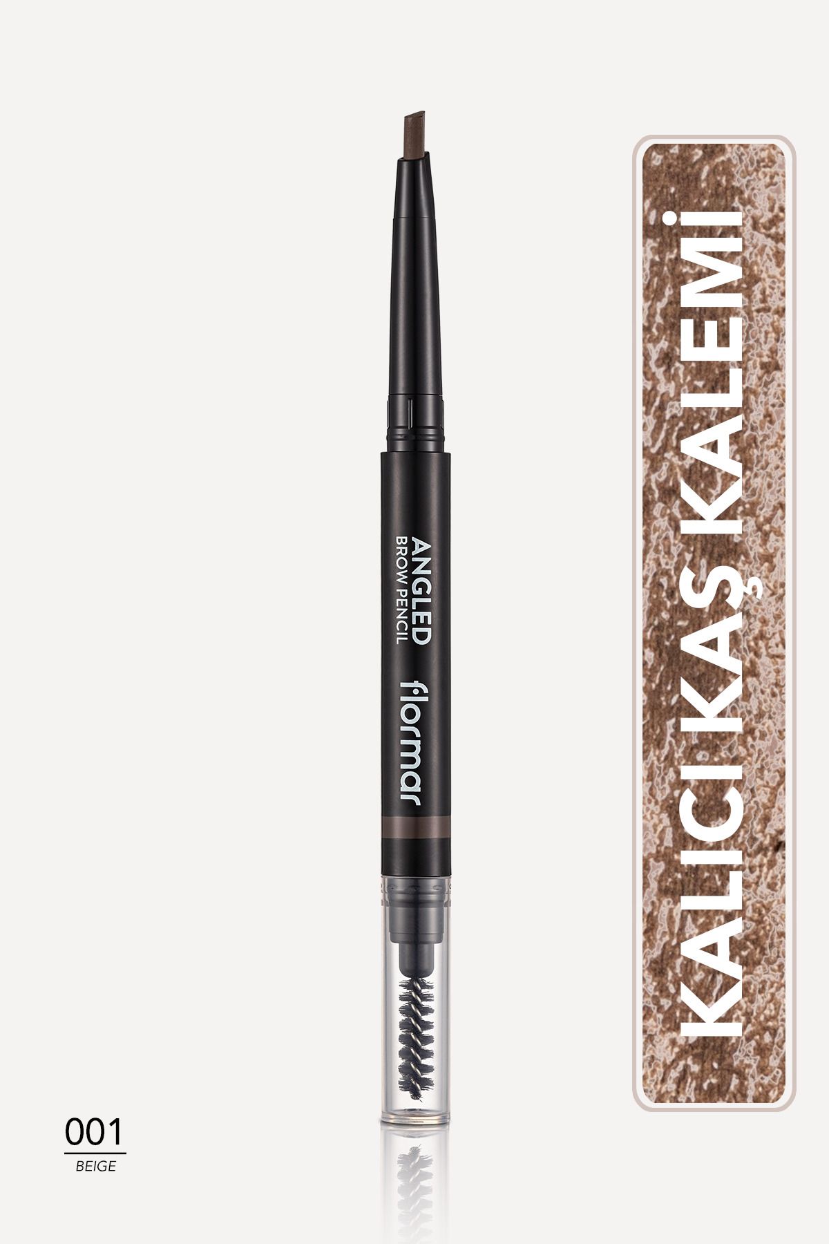 Flormar Açılı Kaş Kalemi Ve Kaş Fırçası (bej) - Angled Brow Pencil - 001 Beige - 8690604572038