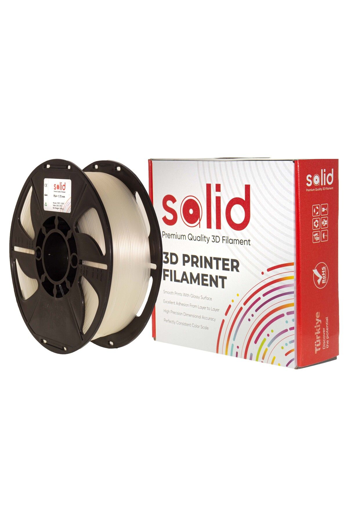 Solid Filament PLA Plus 1.75mm Naturel Şeffaf 1Kg