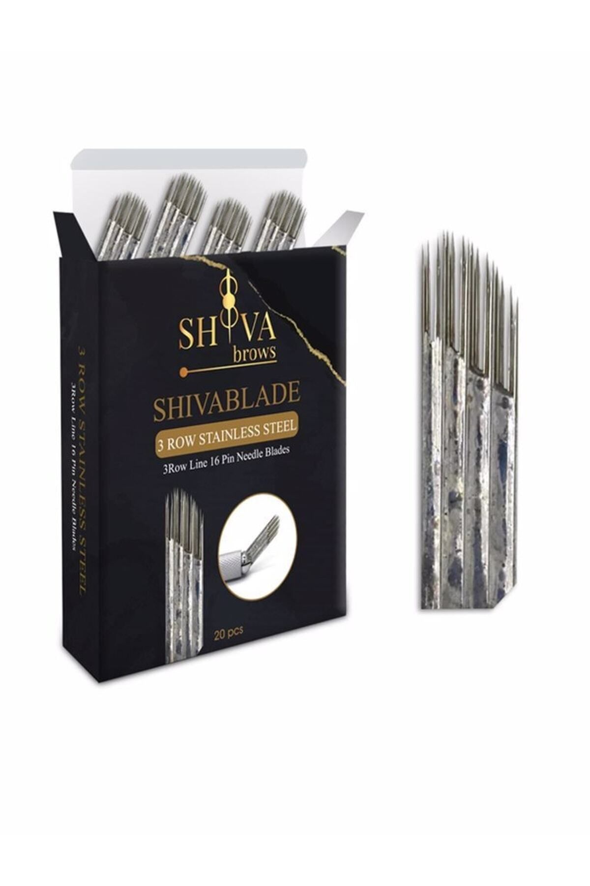 Shivabrows 16 Pin Microblading Iğnesi 16 Numara Tozlama/gölgelendirme 0.16 Gümüş (20 ADET)