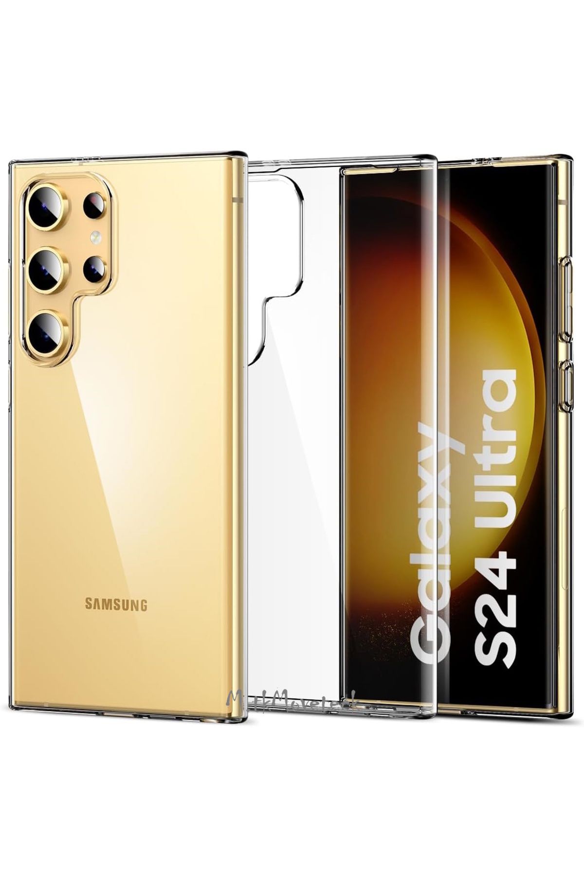 m.tk moveteck Samsung Galaxy S24 Ultra Kılıf Kamera Çıkıntılı Korumalı Renksiz Yumuşak Şeffaf Esnek Silikon Kapak