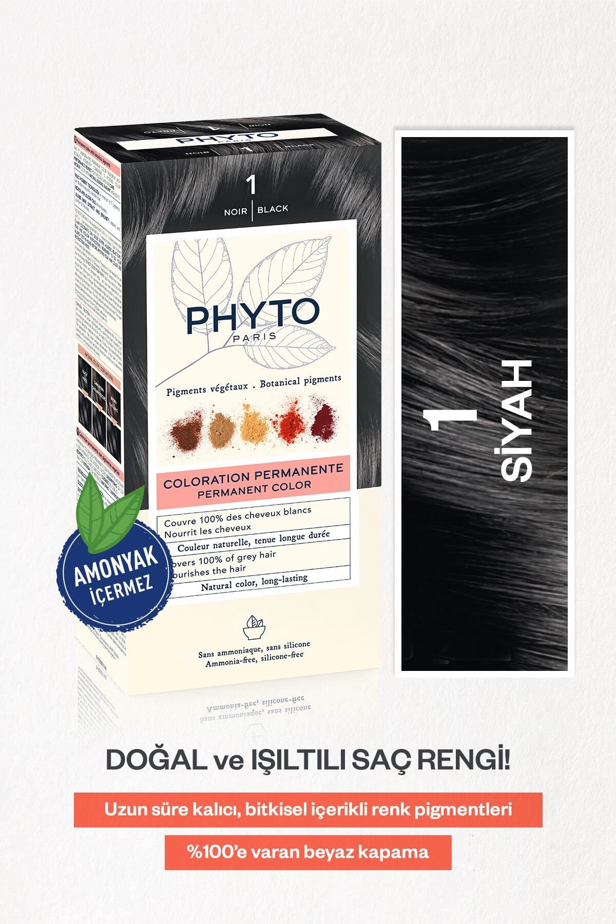 Phyto Phytocolor 1 Siyah Amonyaksız Kalıcı Bitkisel Saç Boyası