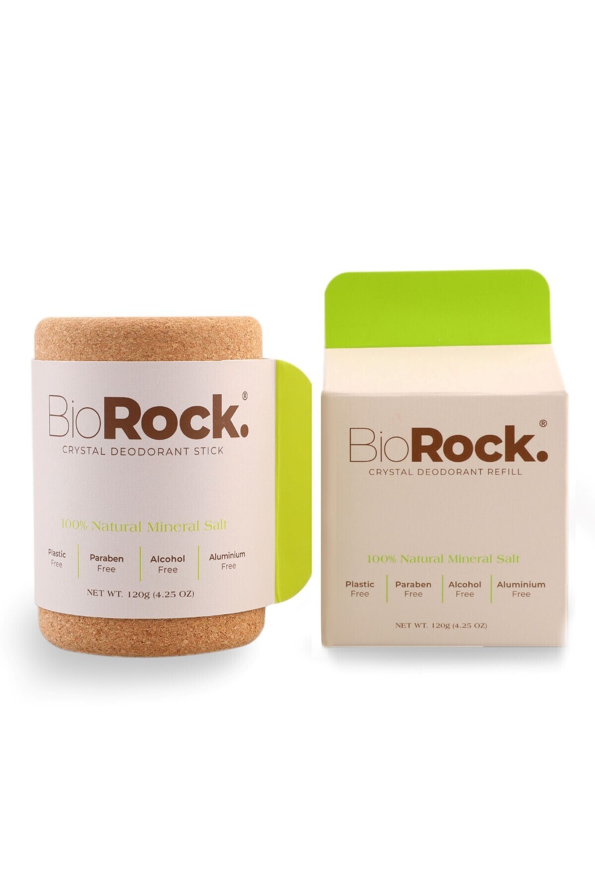 BİOROCK Crystal Deodorant Stick 120 gr Yedek Crystal Refill Plastiksiz