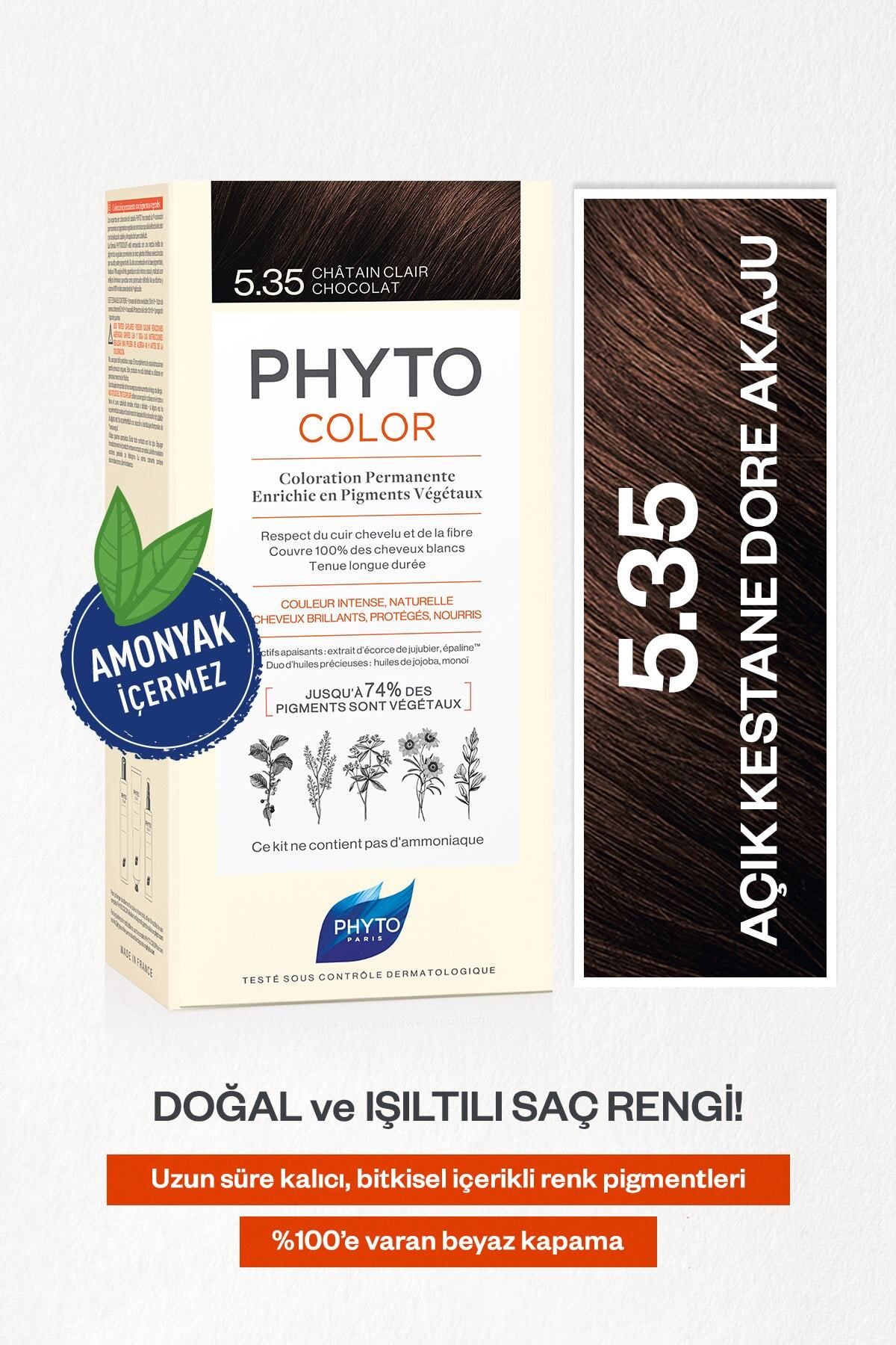 Phyto Phytocolor 5.35 Açık Kestane Dore Akaju Amonyaksız Kalıcı Bitkisel Saç Boyası