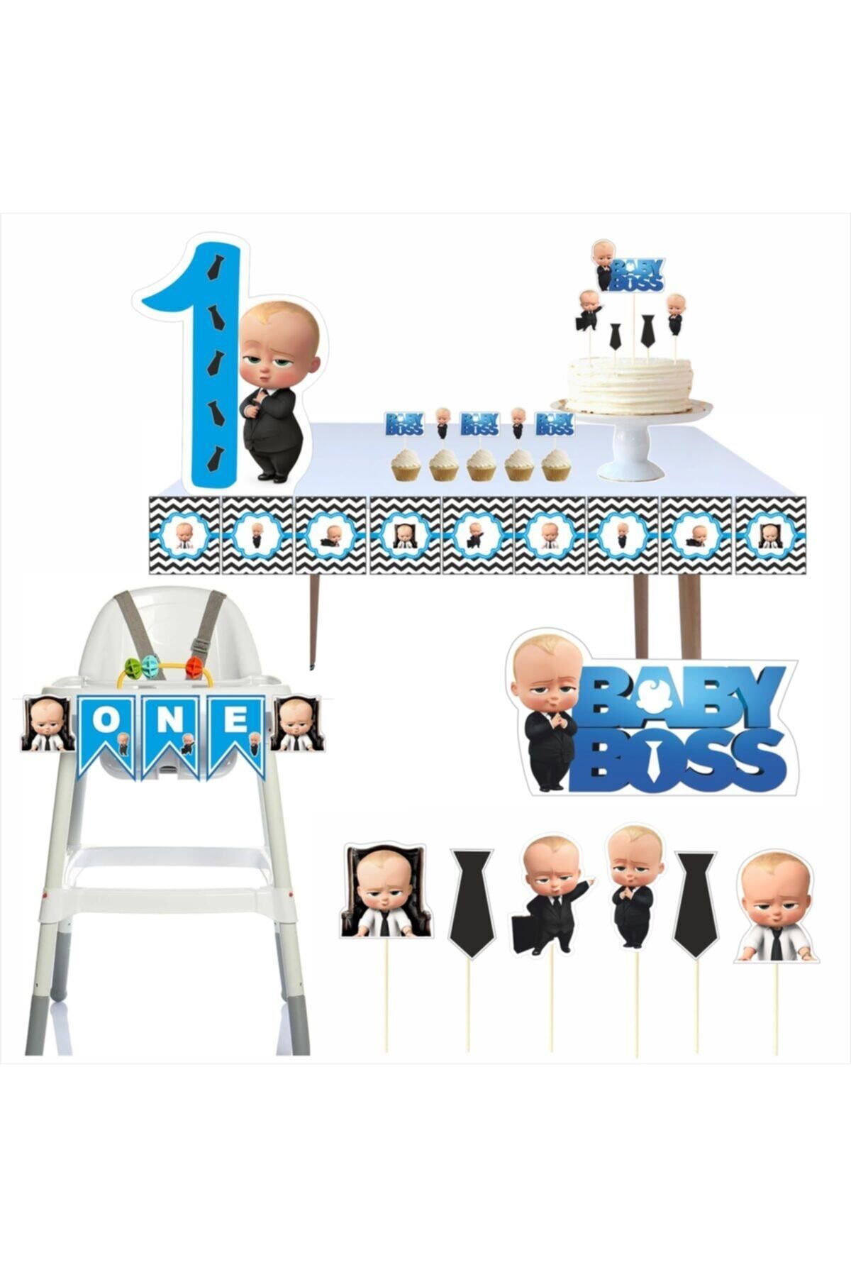 SİYAH PARTİ EVİ Patron Bebek Doğum Günü Parti Süsleri