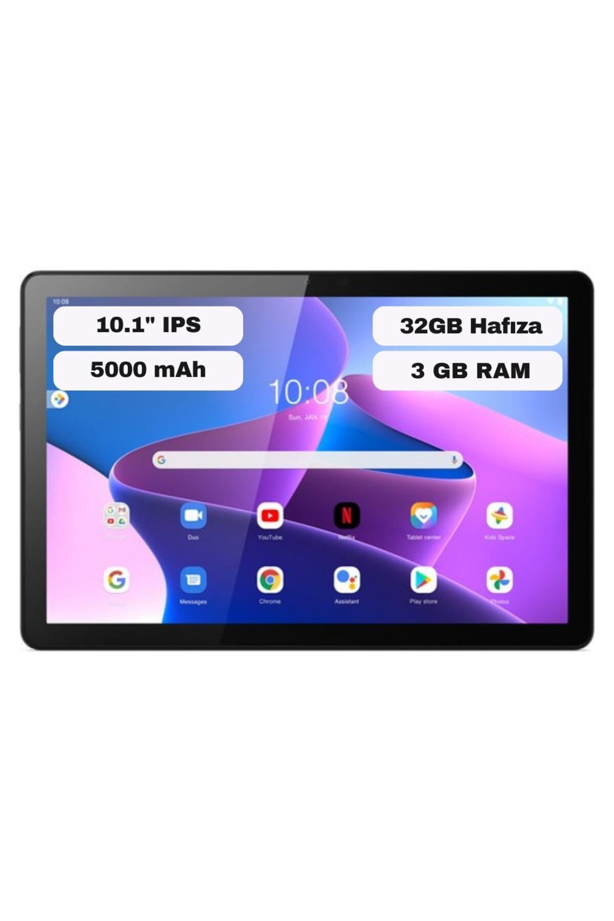 LENOVO Tab M10 (3rd Gen) 3GB + 32GB 10.1" Wi-Fi Gri Tablet - ZAAG0026TR (Lenovo Türkiye Garantili)