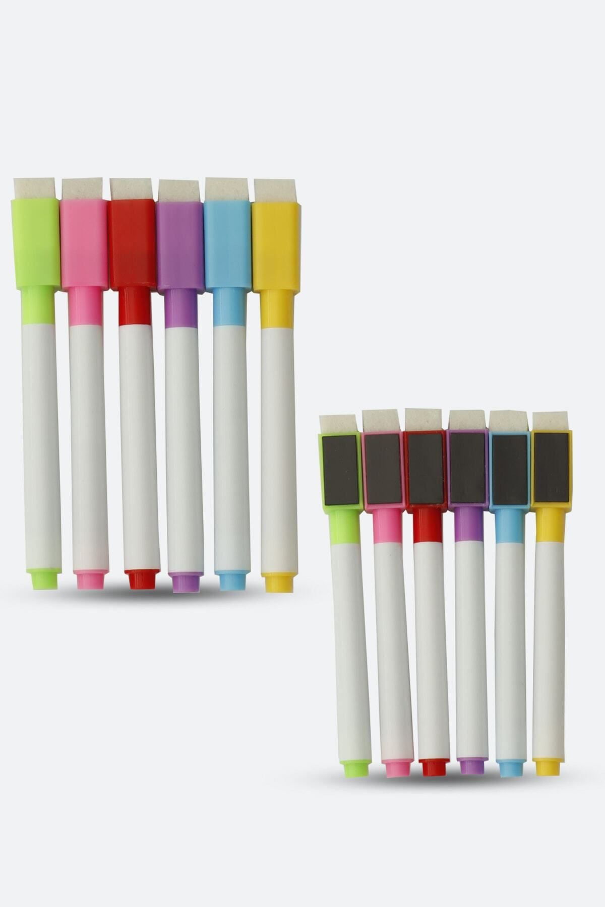 Pi Papers 6'lı Renkli Tahta Kalemi Seti, Statik Akıllı Kağıt Tahta Kalemi, Mıknatıslı Beyaz Tahta Kalemi