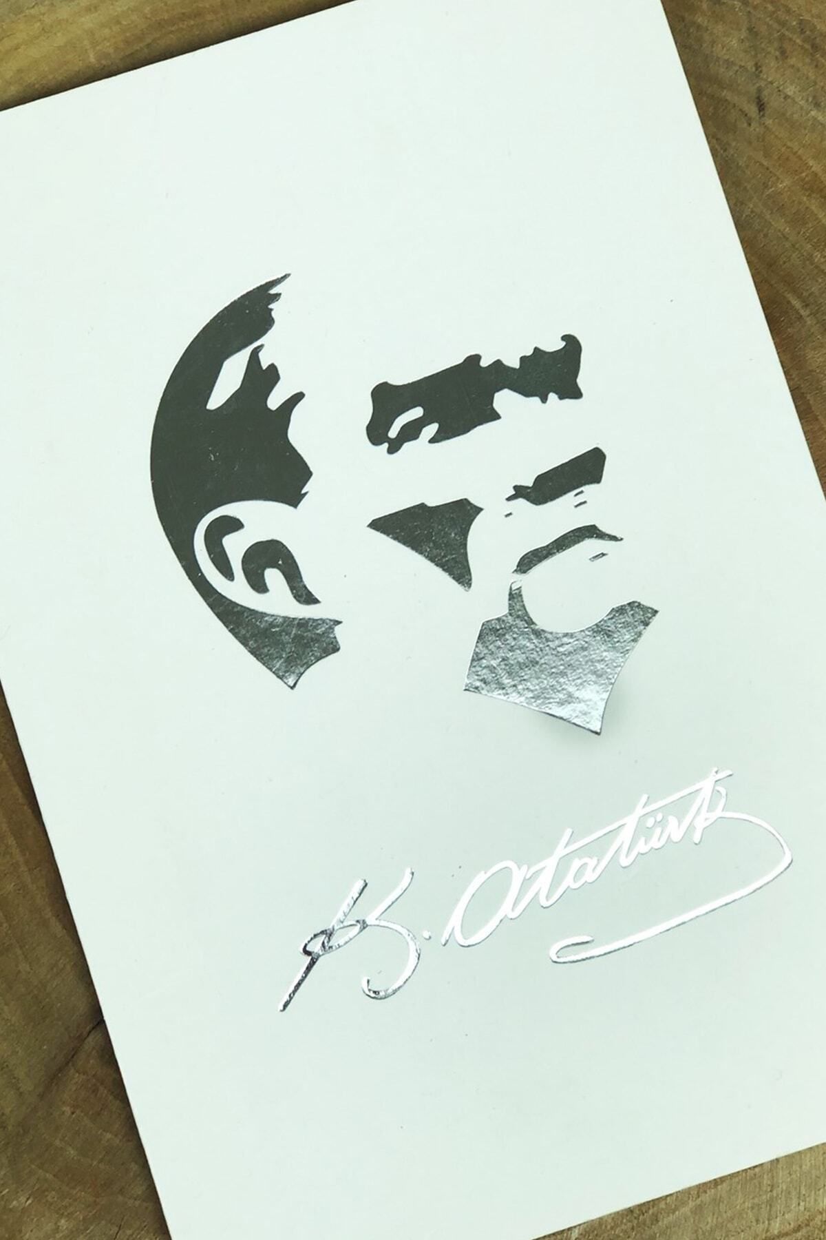 Evbuya Mustafa Kemal Atatürk Tasarım Karton Kapaklı Çizgisiz Defter