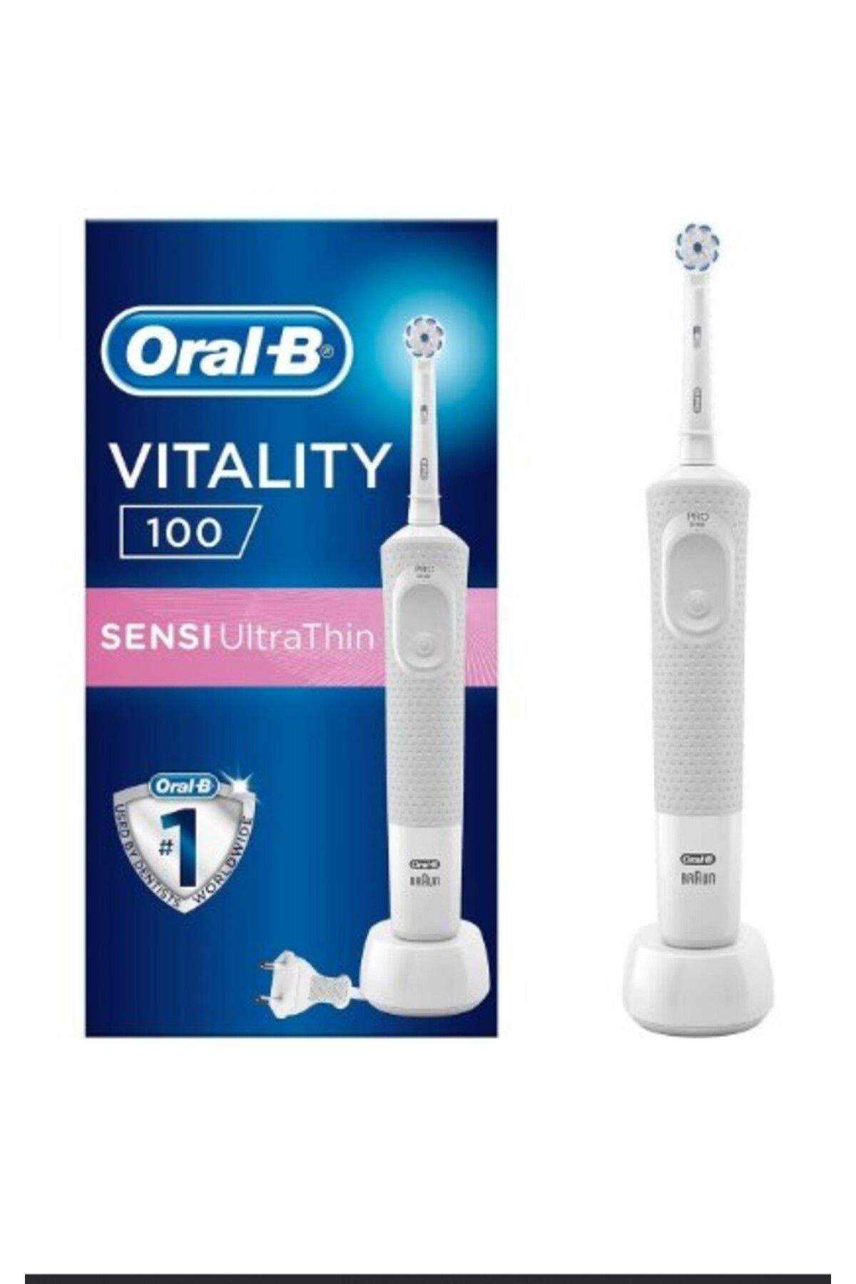 Oral-B Vitality D100 Box Beyaz Şarj Edilebilir Diş Fırçası Sensi Ultrathin