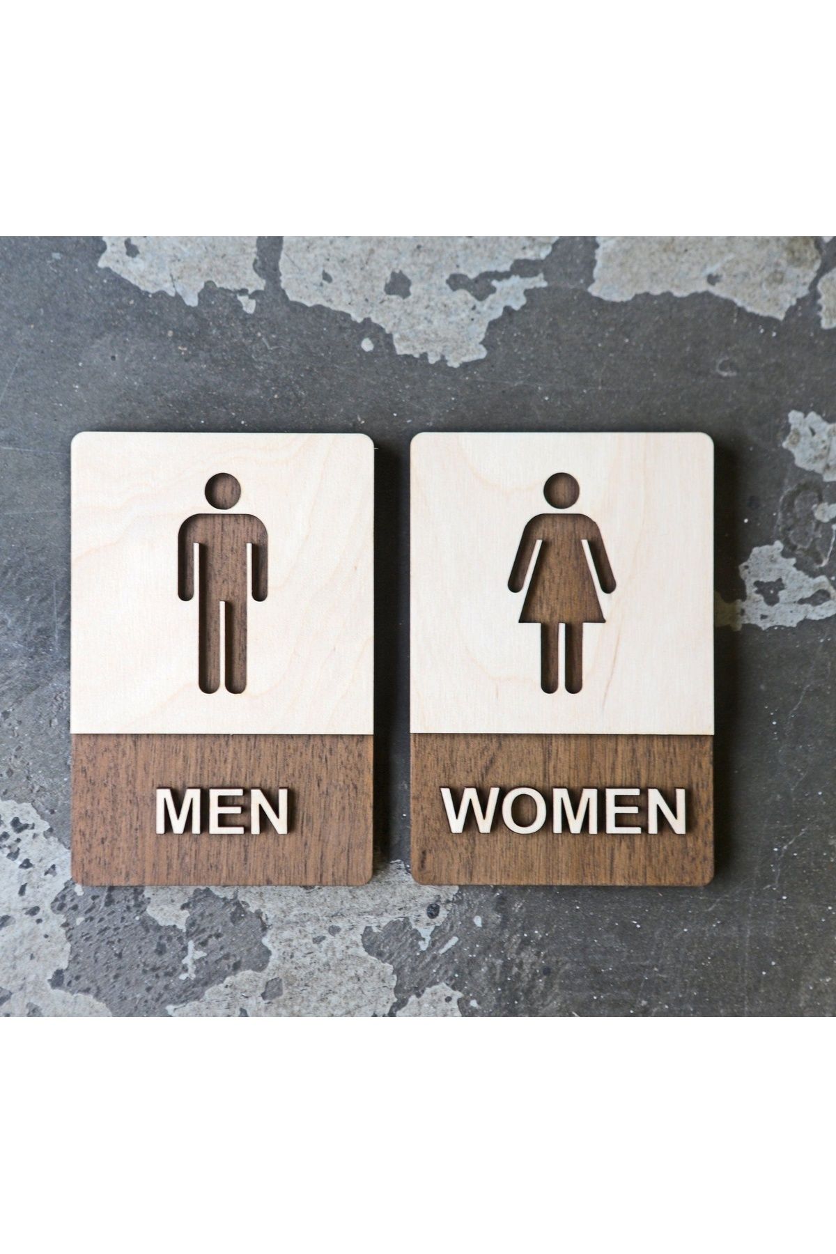 Enissimo Men Women Ahşap Tuvalet Wc 2 Tabela Seti Ile Modern Banyo Deneyimi Otel Ve Restoranlar 23 X 15cm