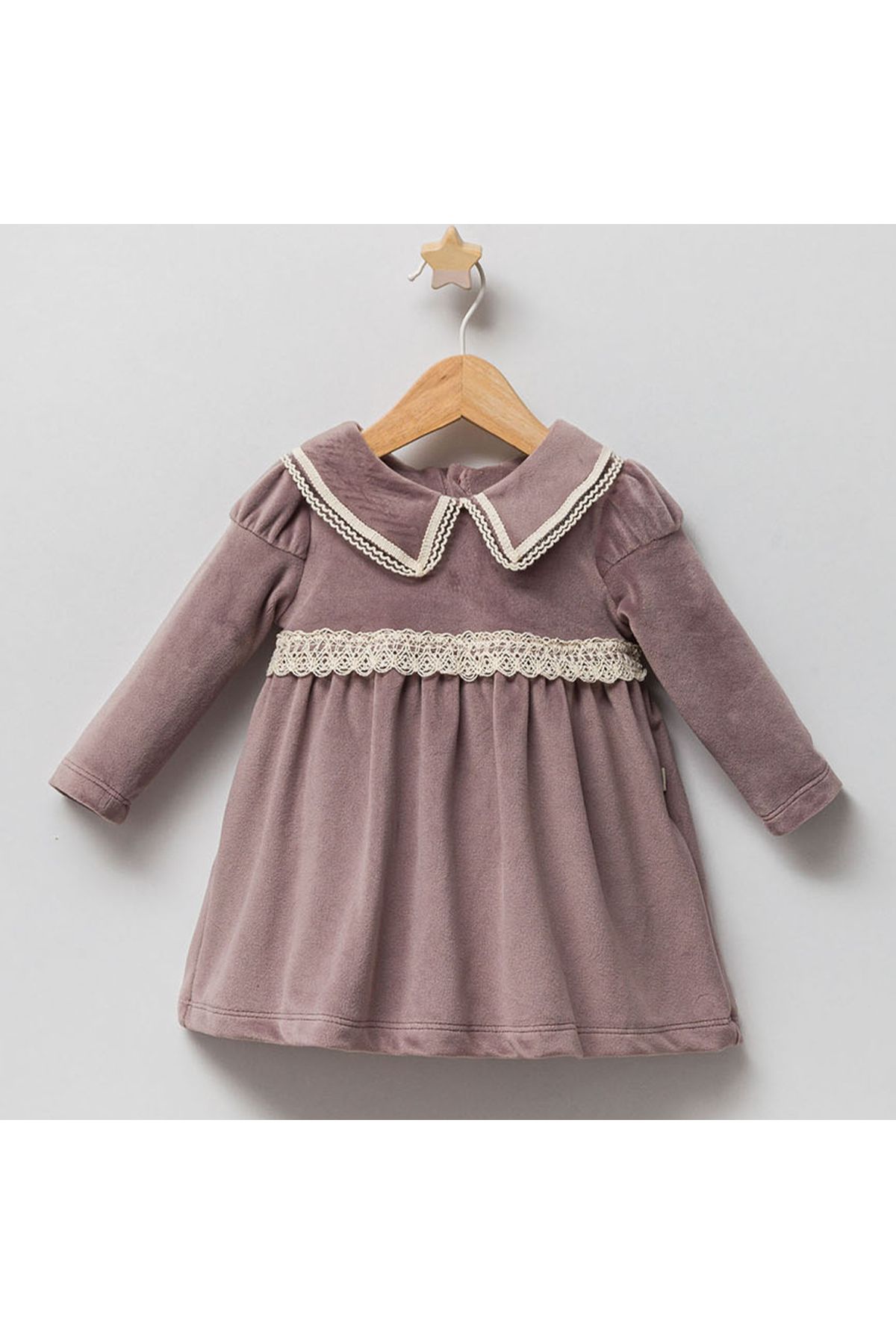 DIDuStore Kız Bebekler İçin Klasik Dantel Süslemeli Elbise