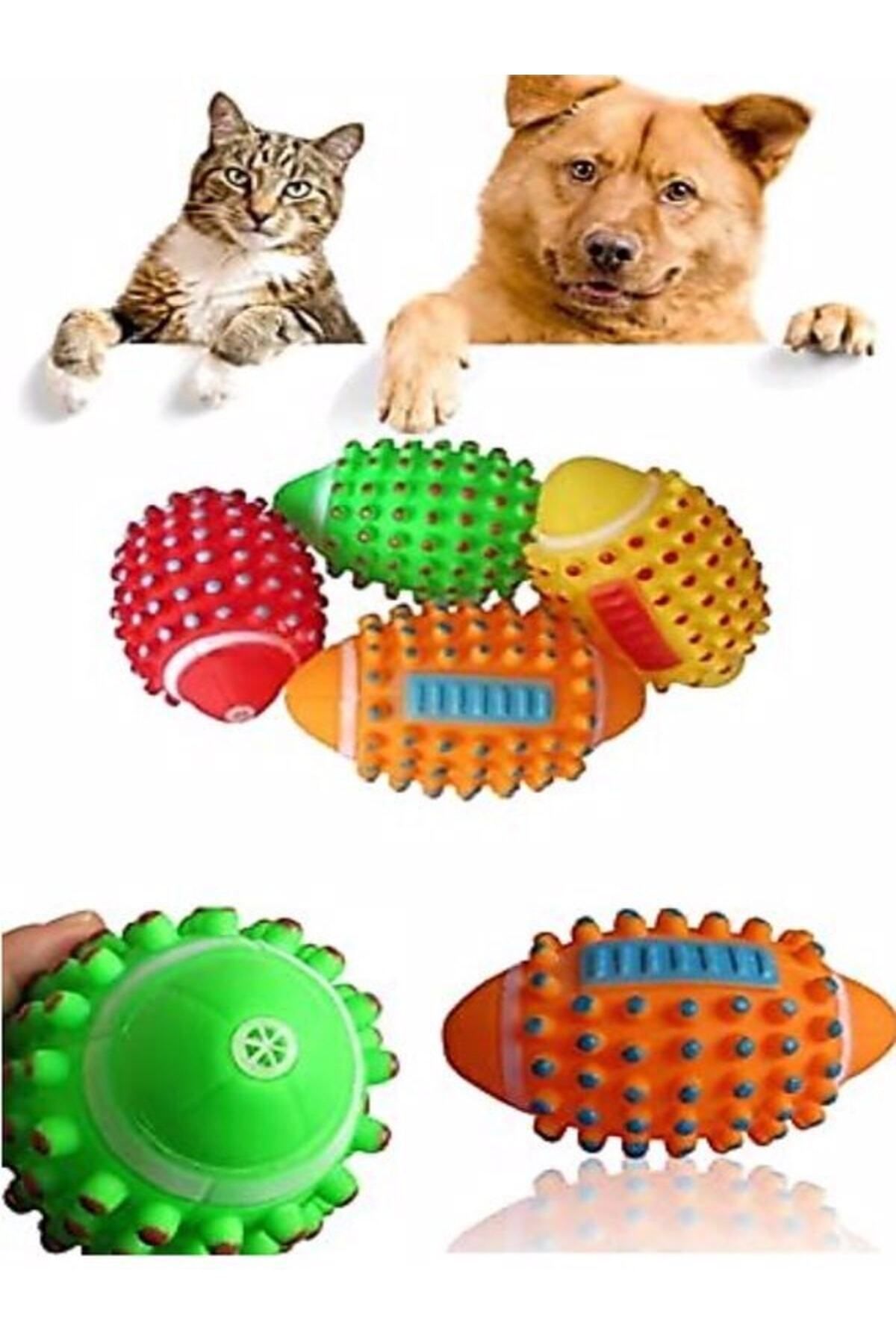 TUĞRA PET MARKET Renkli Kedi Köpek Isırma Topu Sesli Top Oyuncak Diş Kaşıyıcı Renkli Isırma Topu 1 Adet