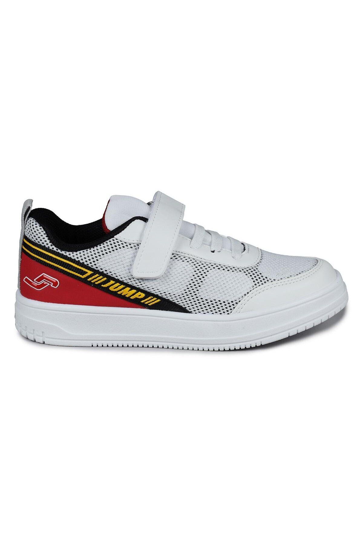 Jump 28128 Unisex Çocuk Beyaz - Kırmızı Çırtlı Ortopedik Hafif Yürüyüş Spor Ayakkabı