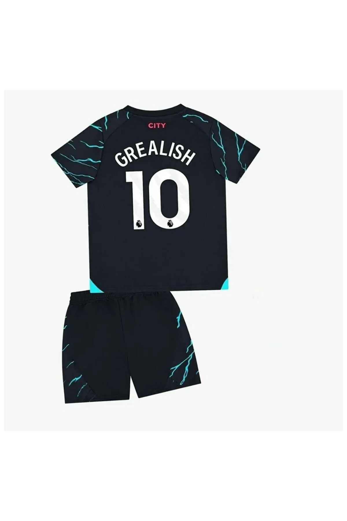AJAX STAR Manchester City 2023/24 Yeni Sezon Jack Grealish Deplasman Çocuk Forması Şort Çorap 3'lü Set