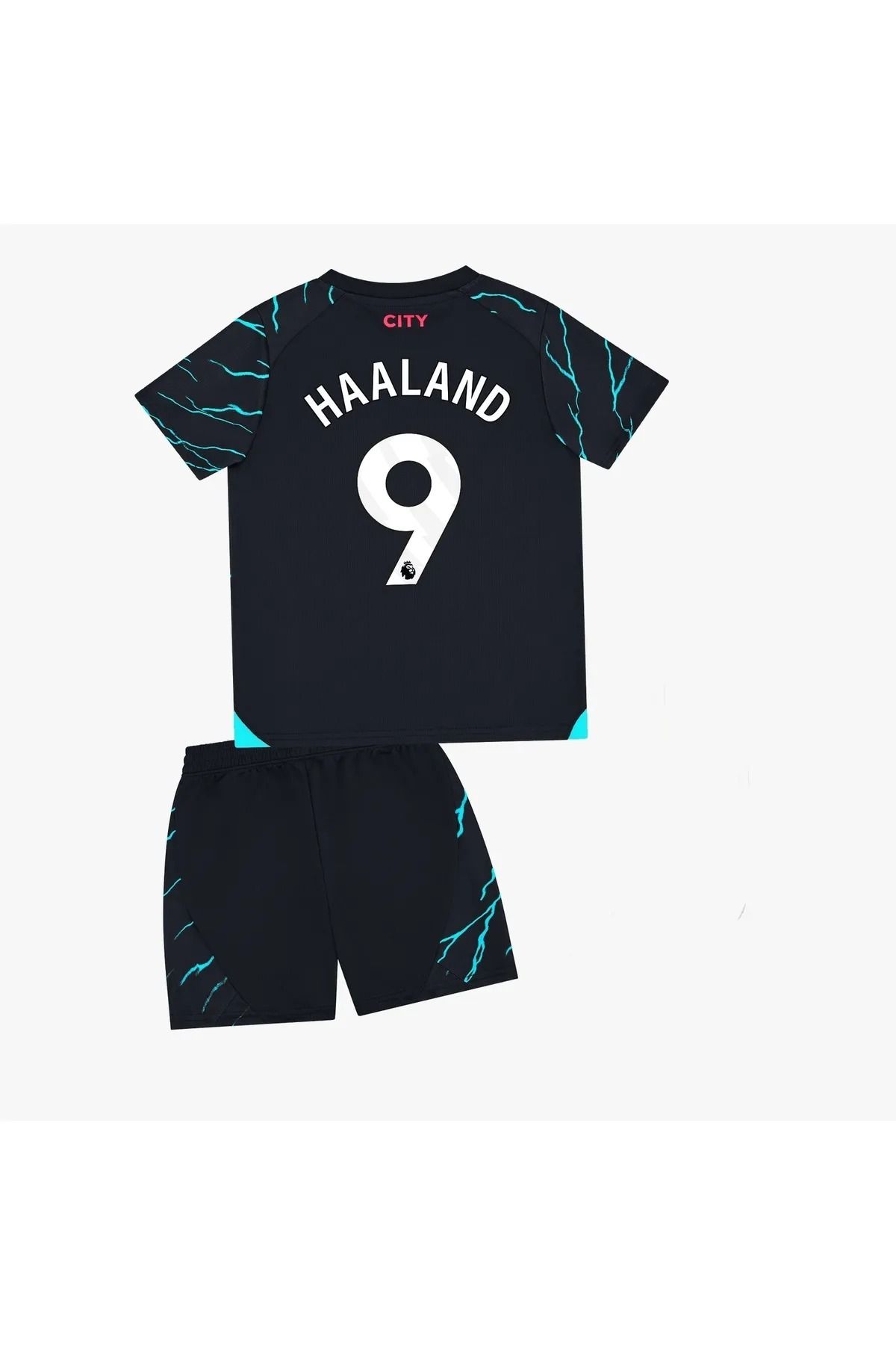 AJAX STAR Manchester City 2023/24 Yeni Sezon Erling Haaland Deplasman Çocuk Forması Şort Çorap 3'lü Set