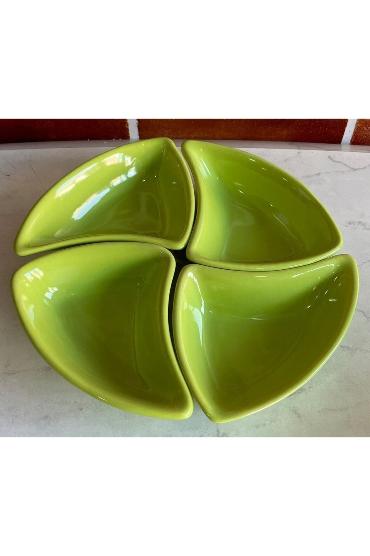 Keramika 17 Cm Rüzgar Çerezlik Yeşil 4 Lü