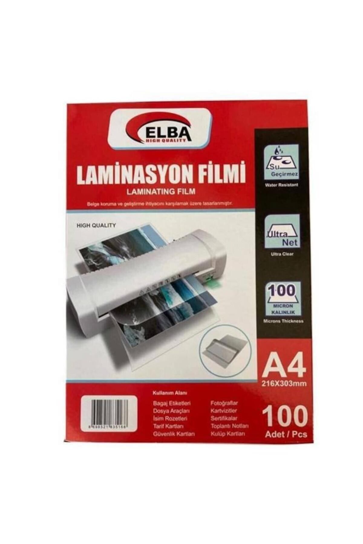 ELBA Laminasyon Filmi A5 100 Mıc 100 Lü 216x154 100'lü Paket /