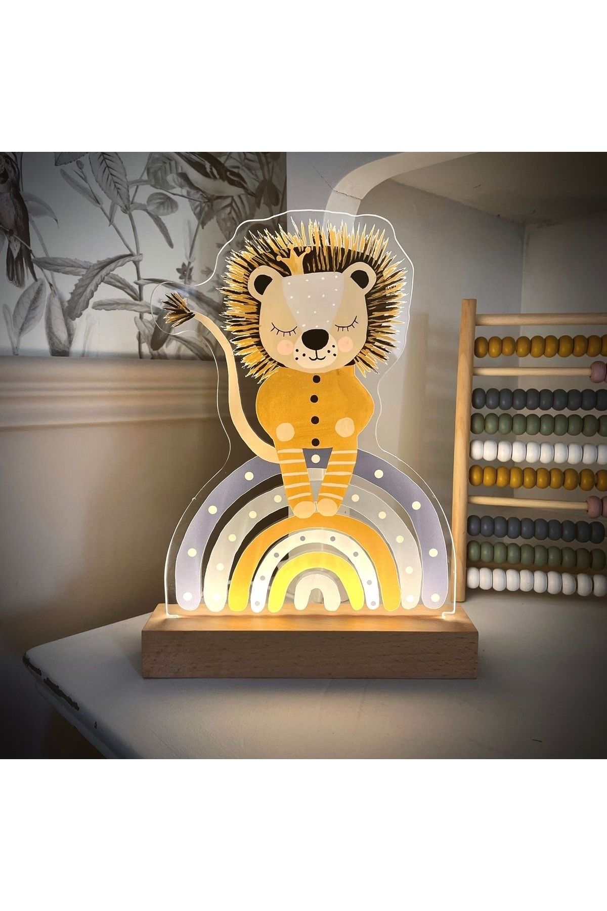 mogokids Aslan figürlü Bebek,çocuk odasına özel ışıklı gece lambası aslanlı ışıklı aydınlatma