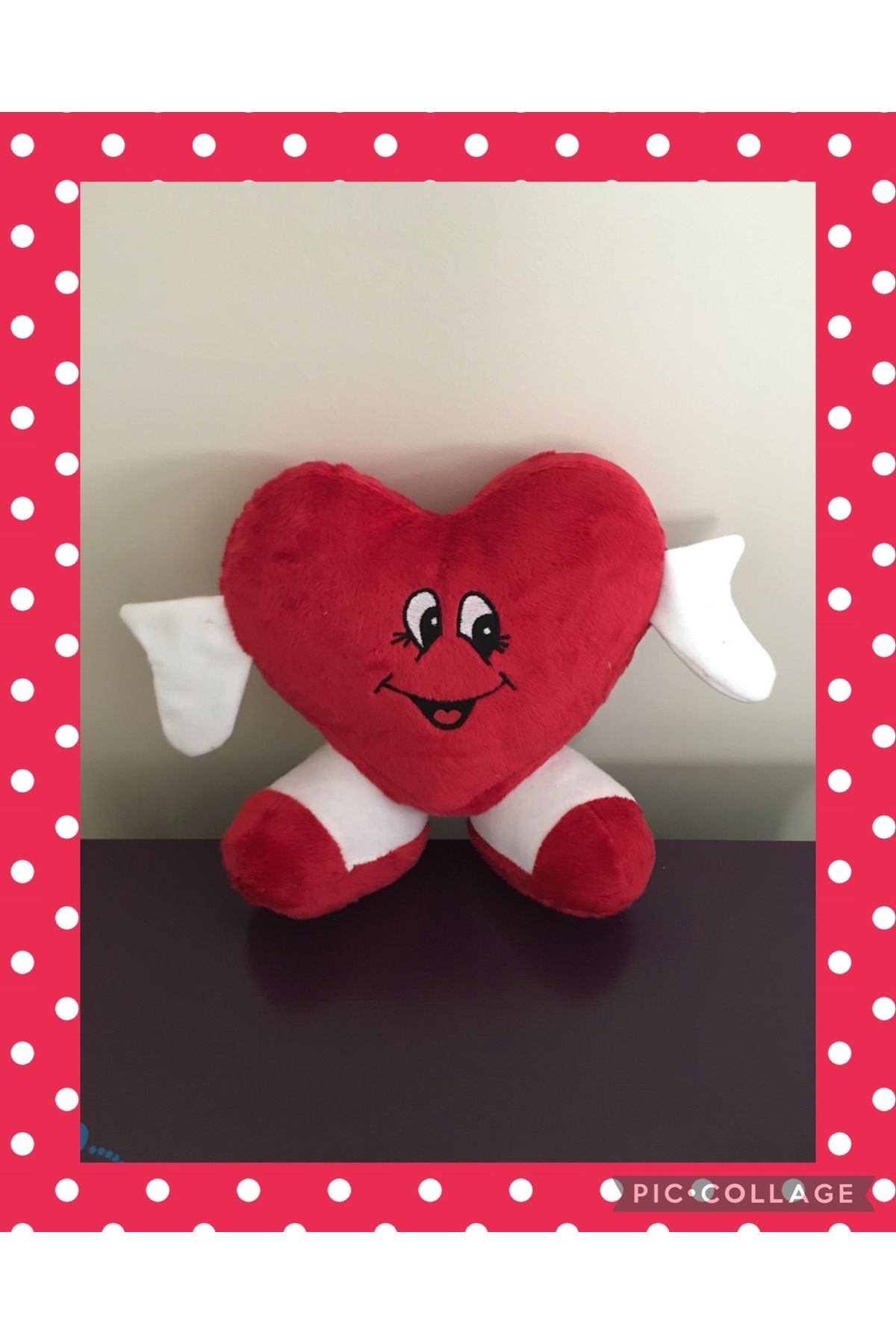 AZİZ OYUNCAK 35 Cm Kırmızı Kalp Ayaklı Sevimli Yastık Sevgililer Günü Yılbaşı Hediyelik