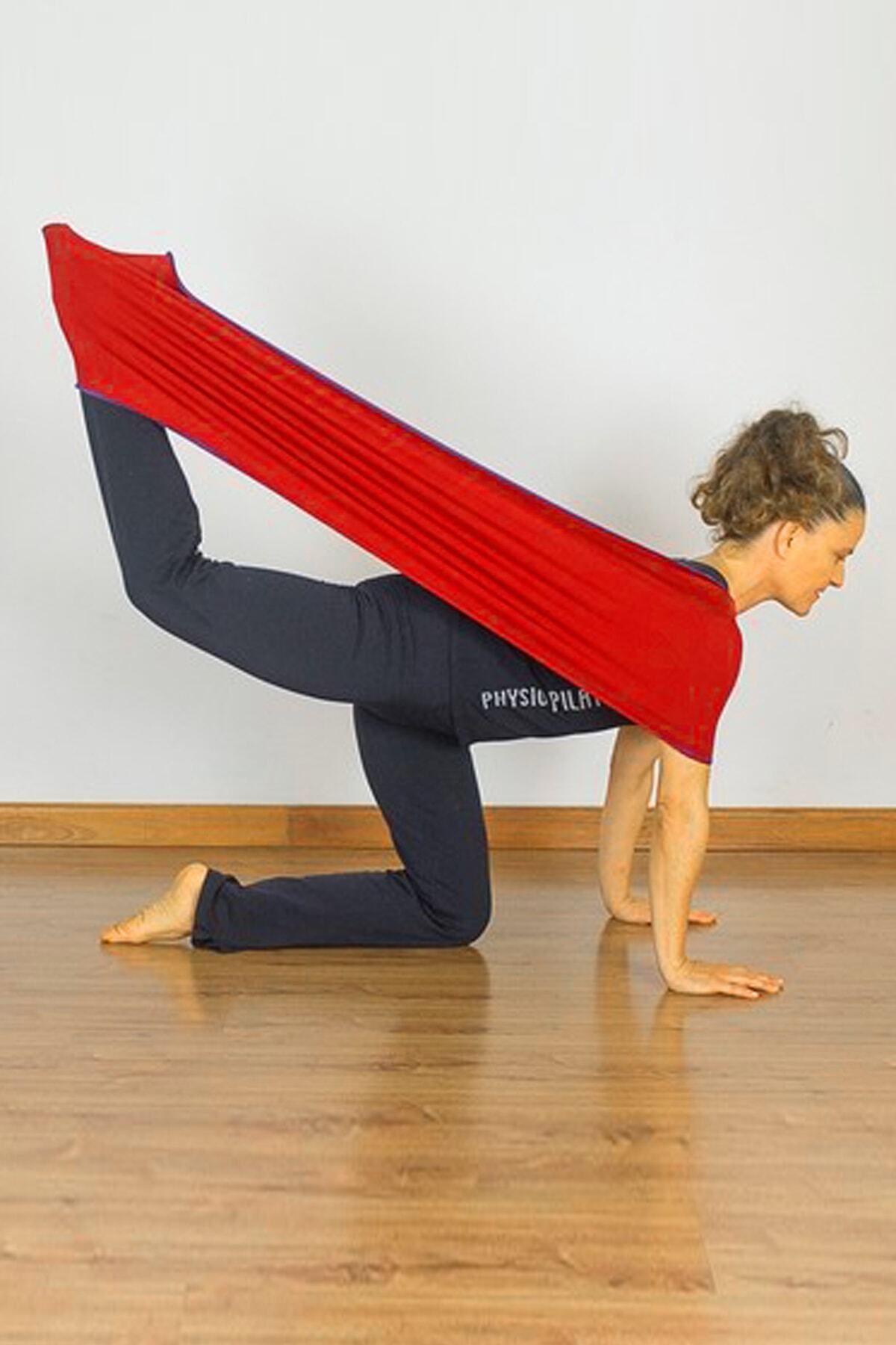 Bundeba Yoga Fascia Fitness Platess Dans Akrobasi Bant Sıkılaştırıcı Vücut Egzersiz Pilates Bandı Kırmızı