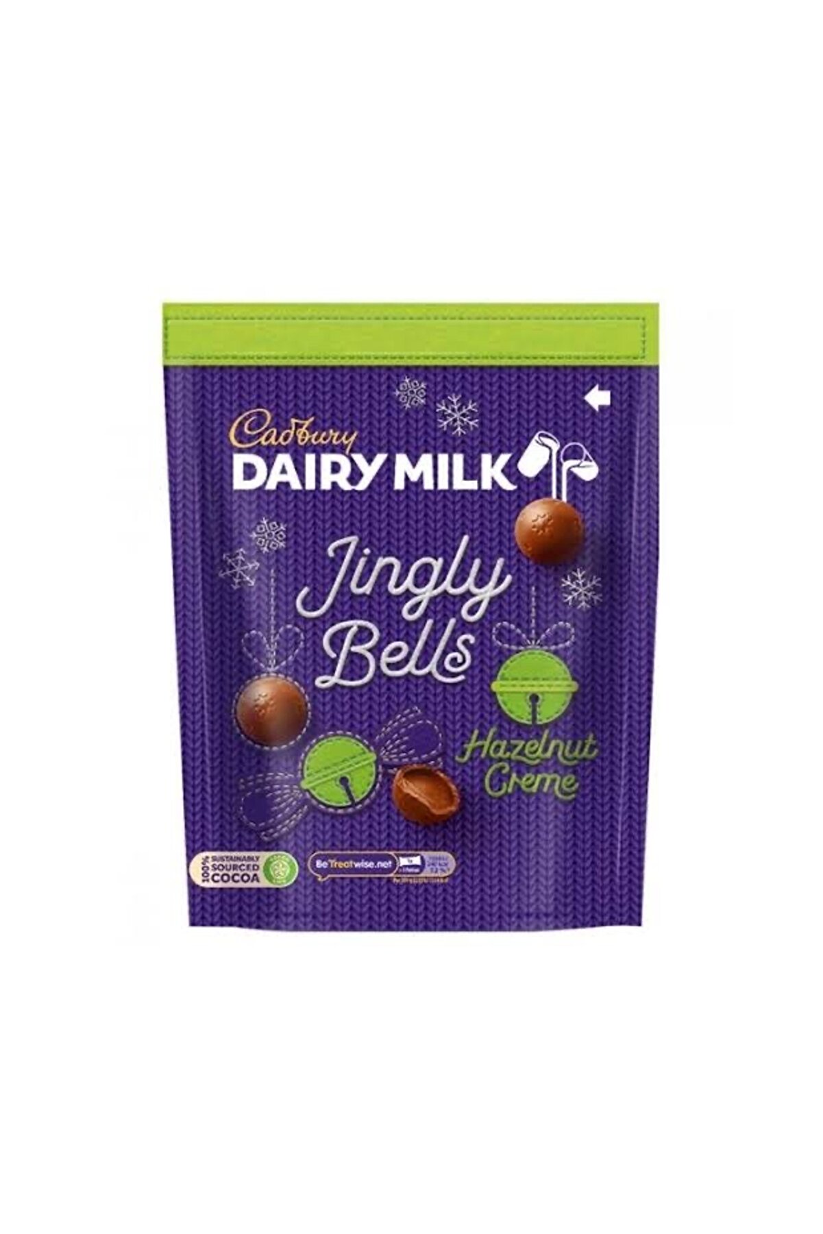 Gadbury CADBURY DAIRY MILK JINGLY BELLS HAZELNUT CREME CHOCOLATE BAG
