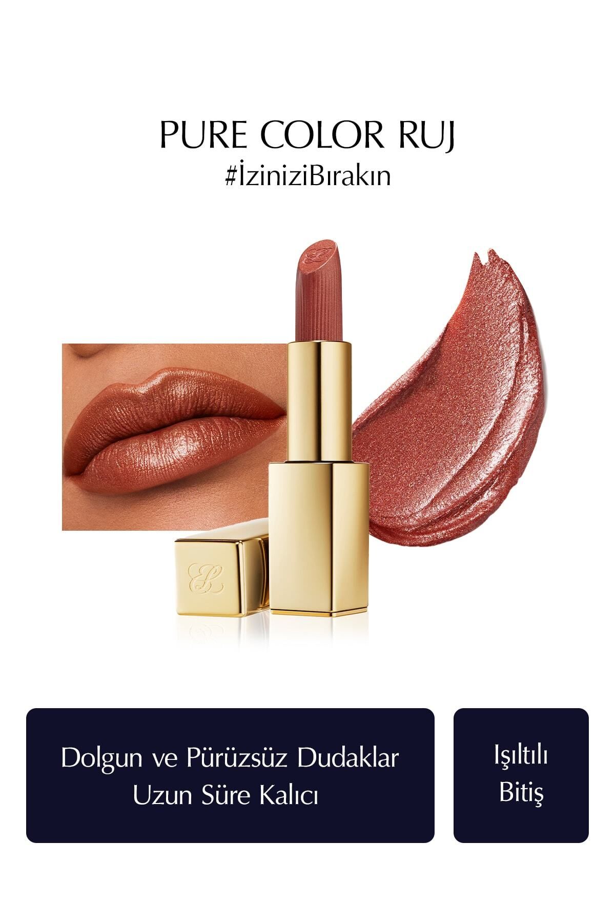 Estee Lauder Işıltılı Bitişli Hi-Lustre Ruj - Pure Color Hi-Lustre Lipstick - 3.5gr - Renk: 111 Tiger Eye