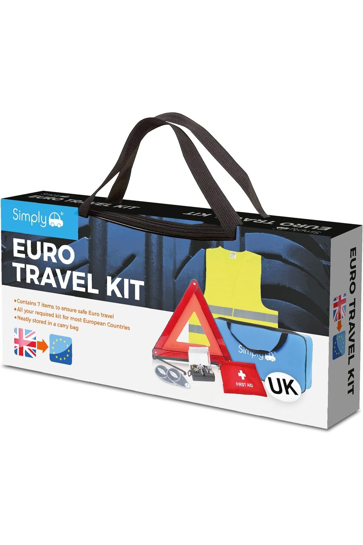Simply Car ETK1 Avrupa Seyahat Kiti. 7 Parçalı Set ve İlk Yardım Çantası