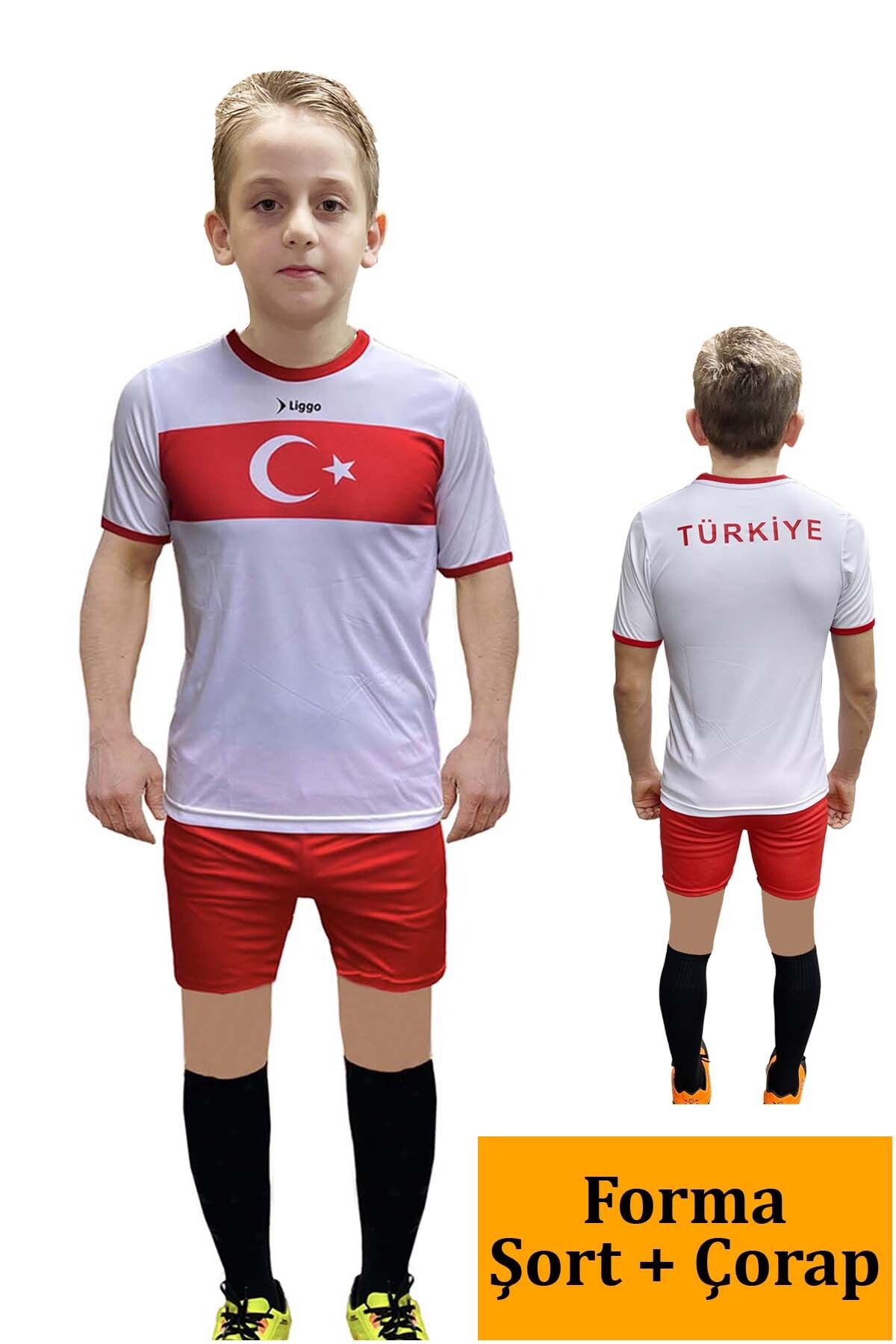 Liggo Türkiye Çocuk Forma Takımı Forma Şort Çorap