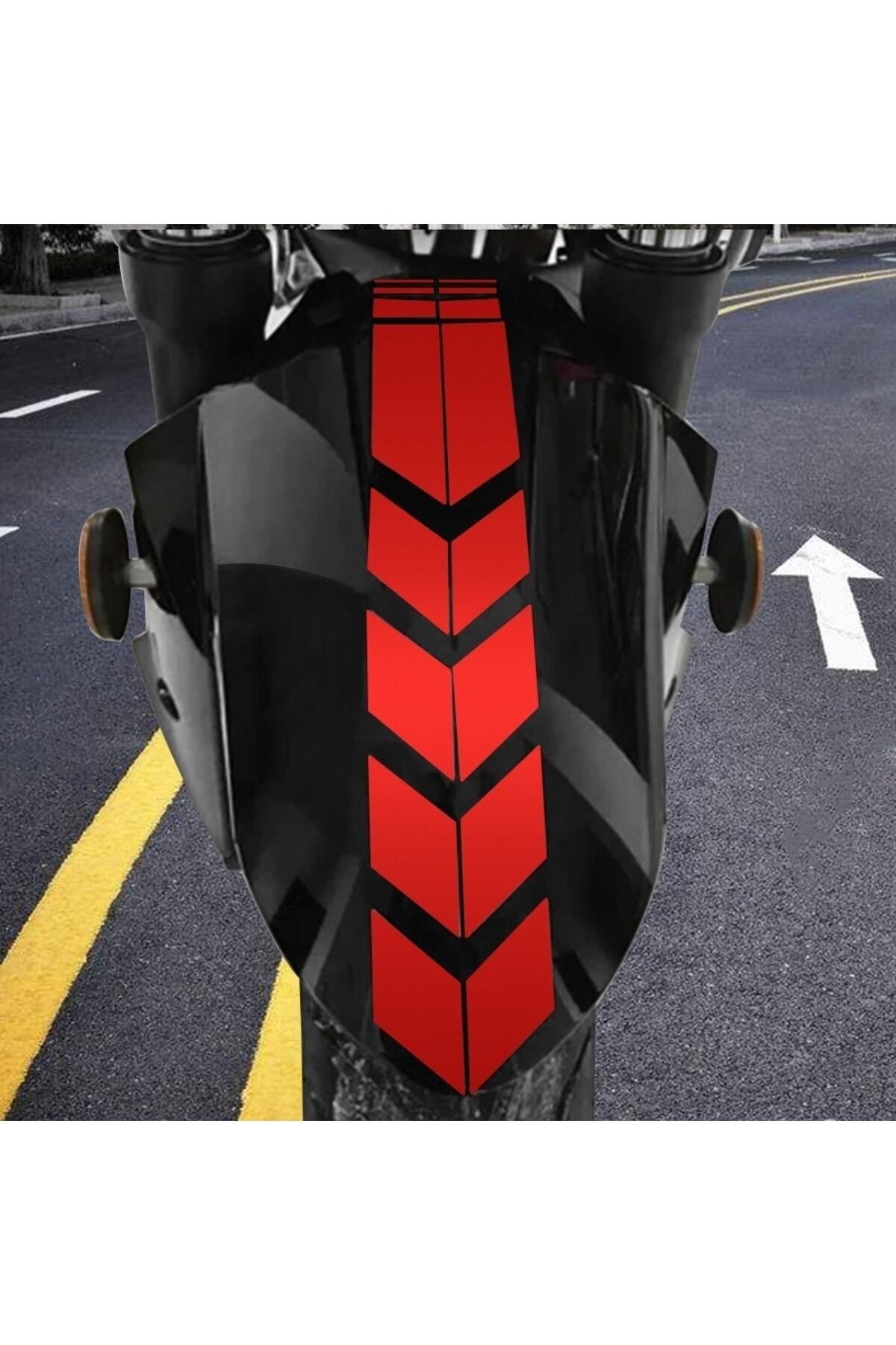 Redline Grafik Motosiklet Çamurluk Sticker Kırmızı