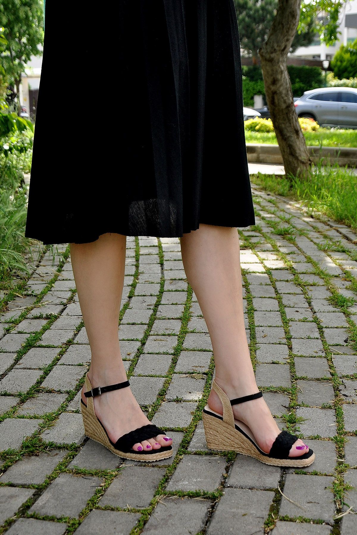 Vizon Ayakkabı Kadın Siyah Sandalet Vzn23y-026