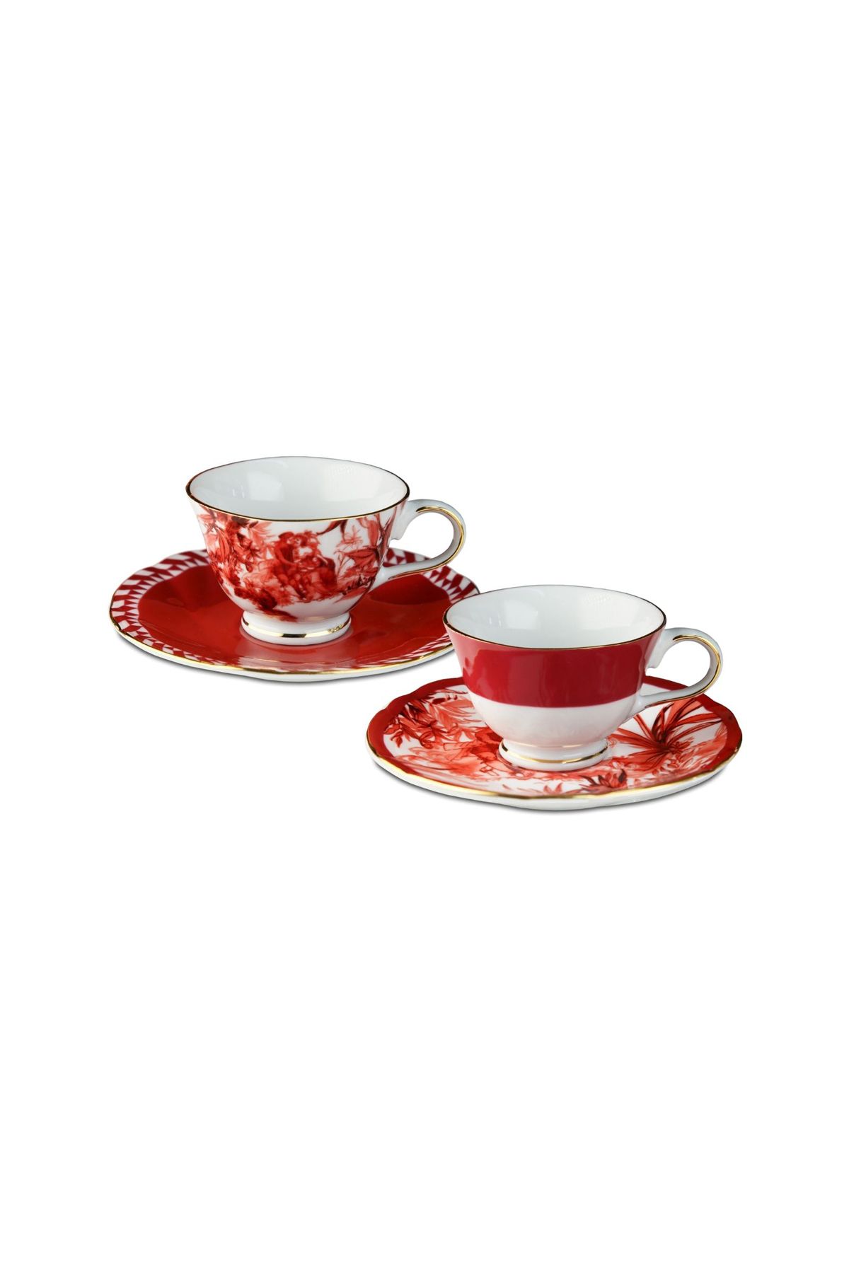 Baci Milano Le Rouge 2'li Porselen Kahve Fincanı 7,7x5,2 cm Kırmızı