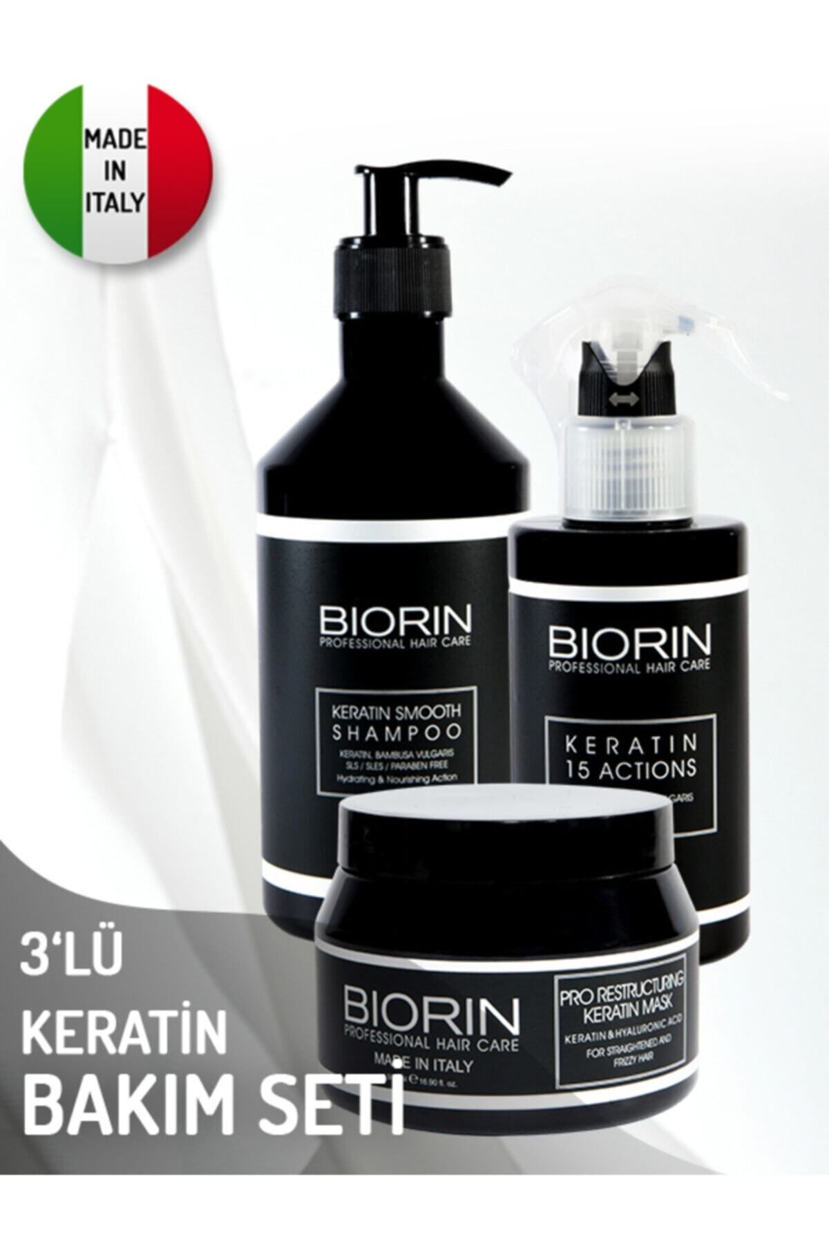 Biorin 3'lü Keratin Bakım Seti (Şampuan-15 Faktör Saç Spreyi-saç Maskesi)