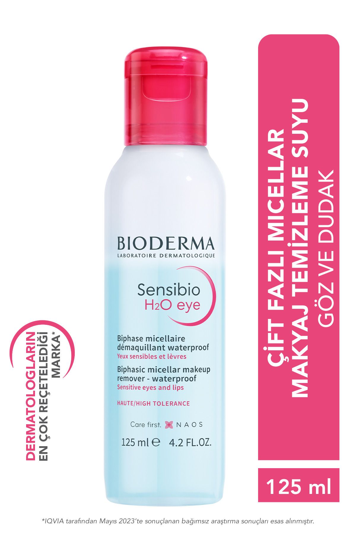Bioderma Sensibio H2O Eye Çift Fazlı Göz, Dudak, Kirpik Micellar Makyaj Temizleyici Provitamin B5 125 ml