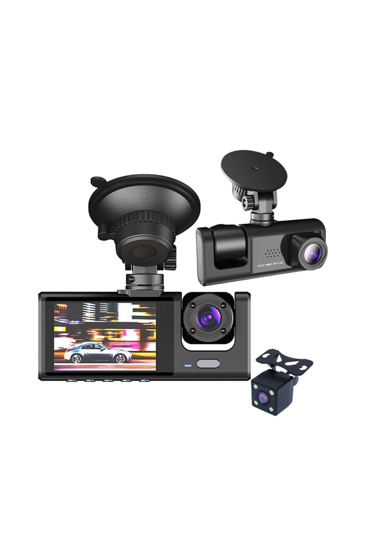 Concord 3 Kameralı araba Dash Kamera 1080 Mp Ve Arka Içinde Das hcam Video Kaydedici Gece Görüşlü kayıt