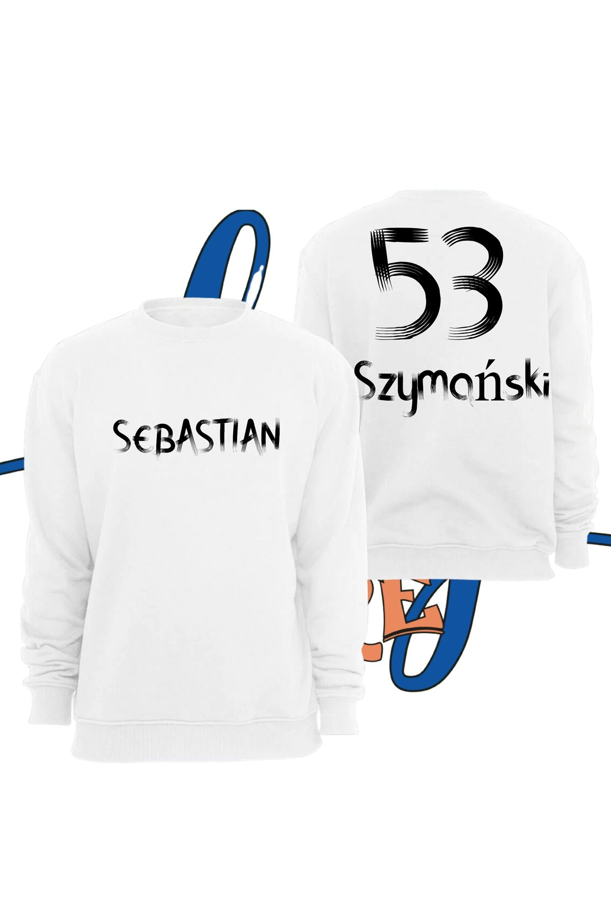 Biy Store Sebastian Szymanski 53 numara forma yazılı unisex bisiklet yaka sıfır yaka spor sweatshirt