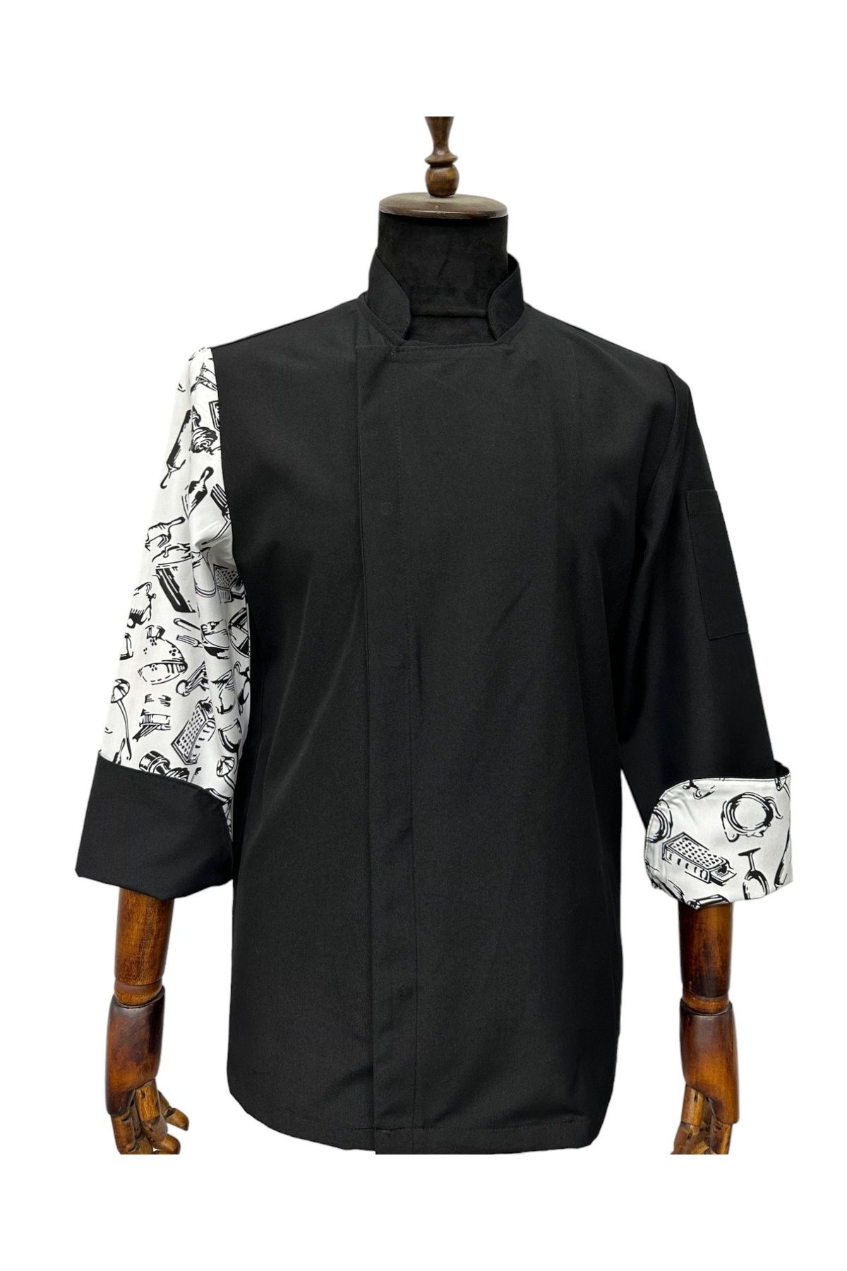 TePe Üniforma Aşcı Ceket Kol Aşcı Desenli Tasarım Mutfak Ceket tasarım ceket