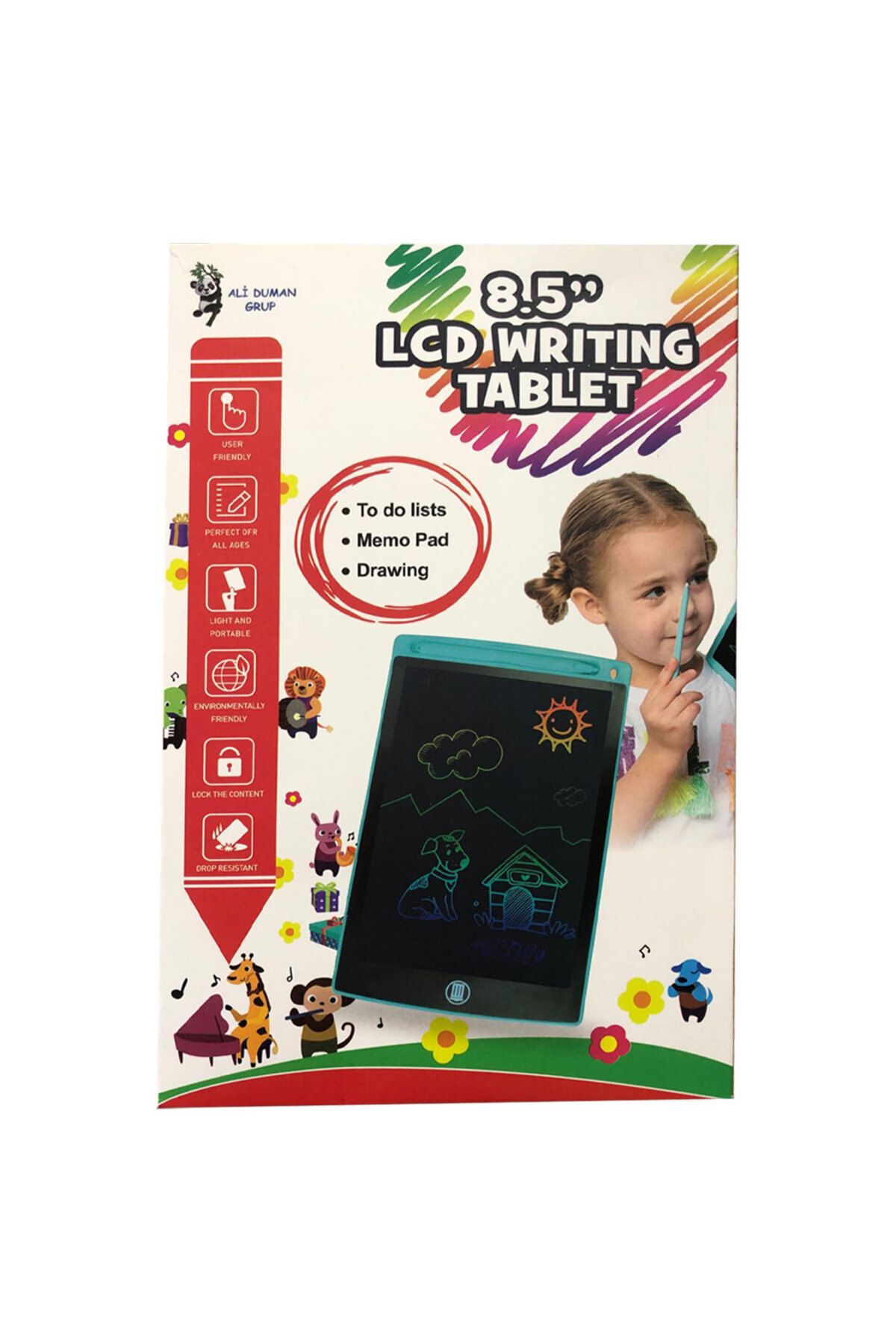 OYUNCAK STORE Hediyelik Renkli Writing Tablet Lcd 8.5 Inç Kalemli Çizim Yazı Tahtası Not Yazma Eğitim Tableti