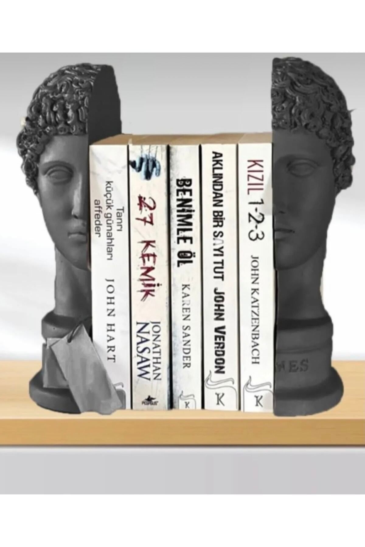 kaktüsbutik Ev Dekor Dekoratif Siyah Hermes Kitap Desteği Kitap Tutucu Biblo Büst Heykel Kitaplık Aksesuar