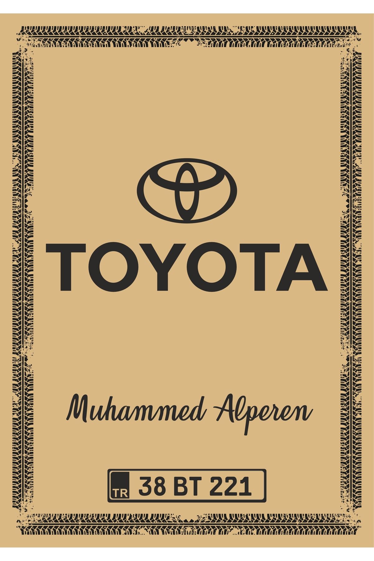 Universal Paspas Kağıdı Toyota Logo ve Kişiye Özel Baskı 100 Ad. 35X50 cm