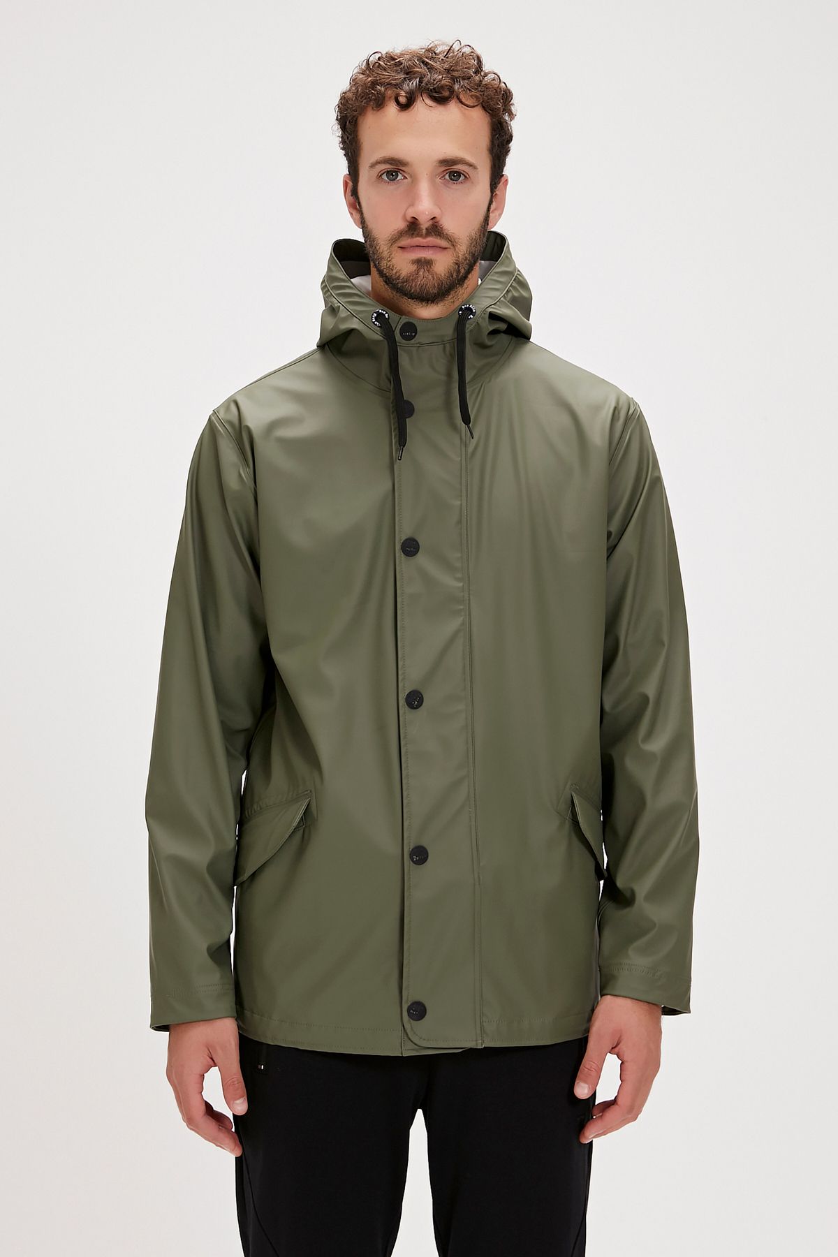 Bad Bear Patrol Raincoat Thyme Yeşil Erkek Kapüşonlu Yağmurluk