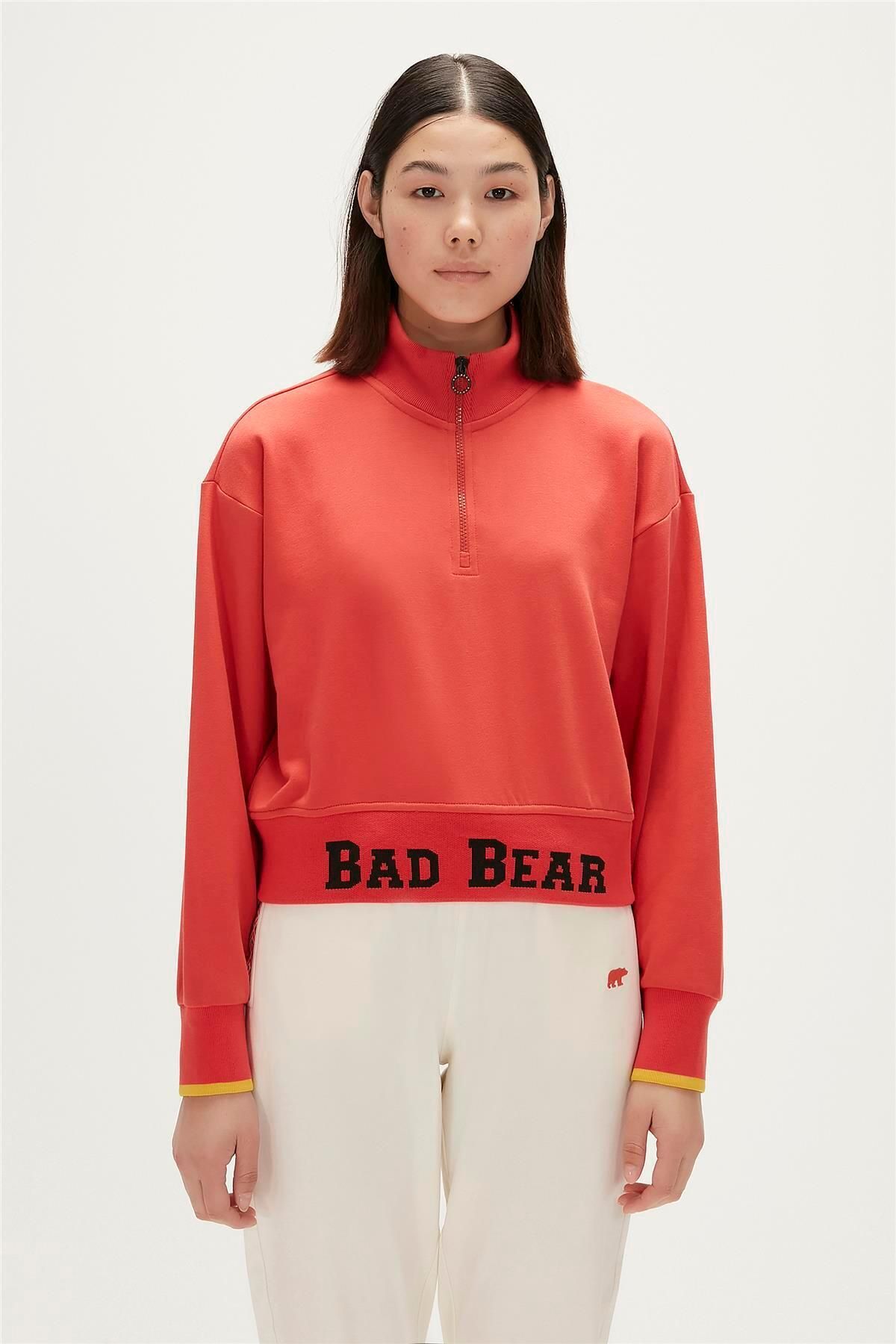 Bad Bear Zoe Half-Zip Ginger Tarçın Yarım Fermuarlı Kadın Sweatshirt