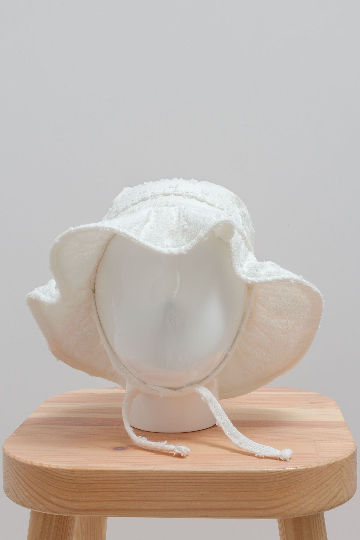 Caramell Cotton Garden Summer Collection Ekru %100 Pamuk Müslin Kız Şapka