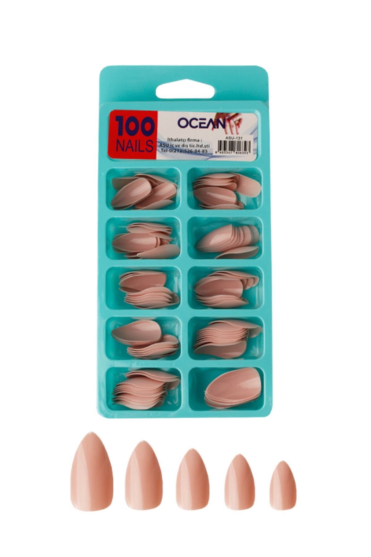Ocean Takma Tırnak 100'lü Kutulu Badem Protez Tırnak - 131