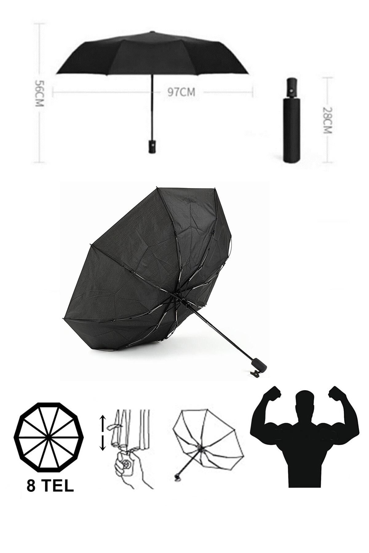 Della Pianto Tam Otomatik Rüzgarda Kırılmayan Şemsiye