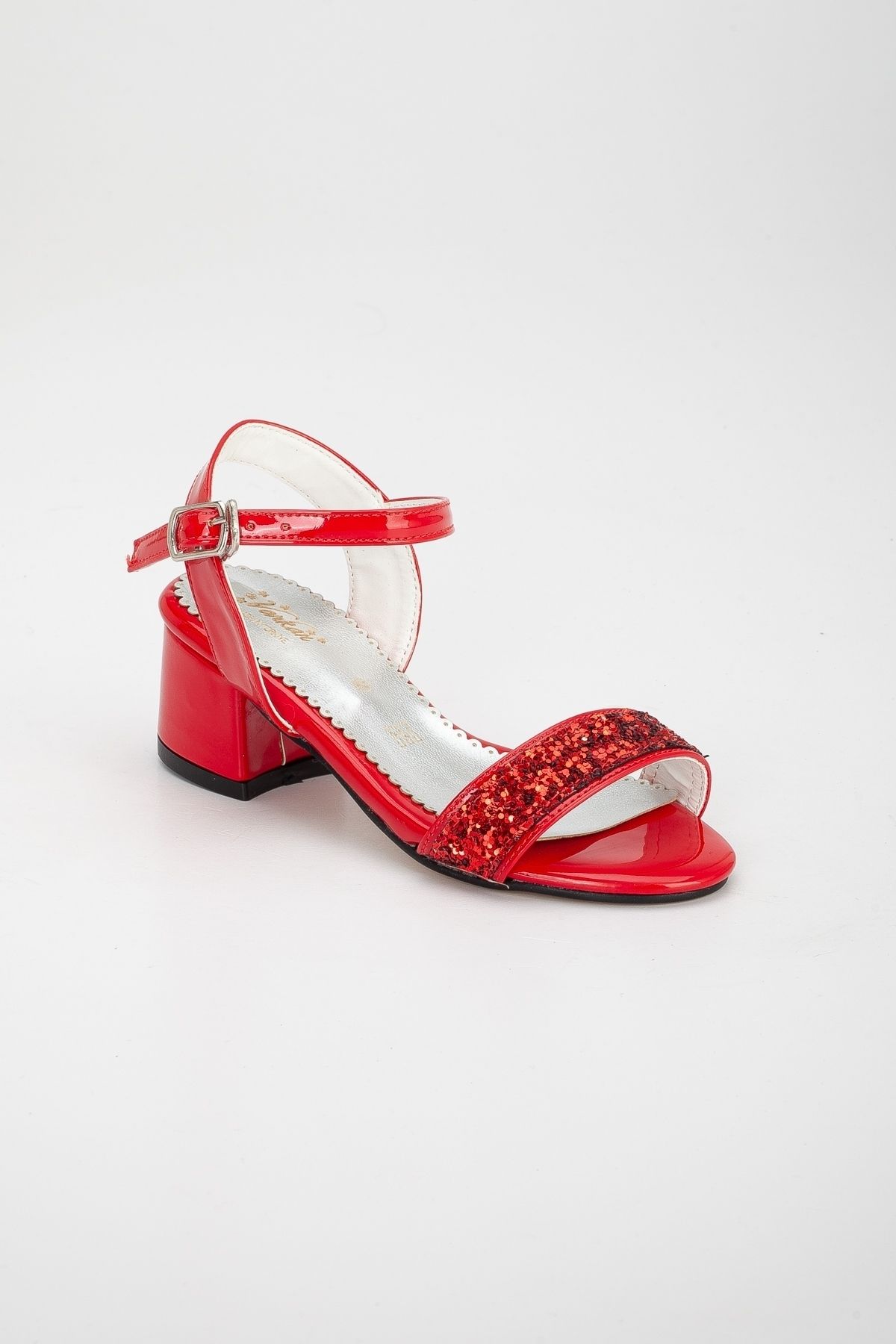 Genel Markalar Emela Shoes Kırmızı Suni Deri Çocuk Abiye Açık Topuklu Ayakkabı