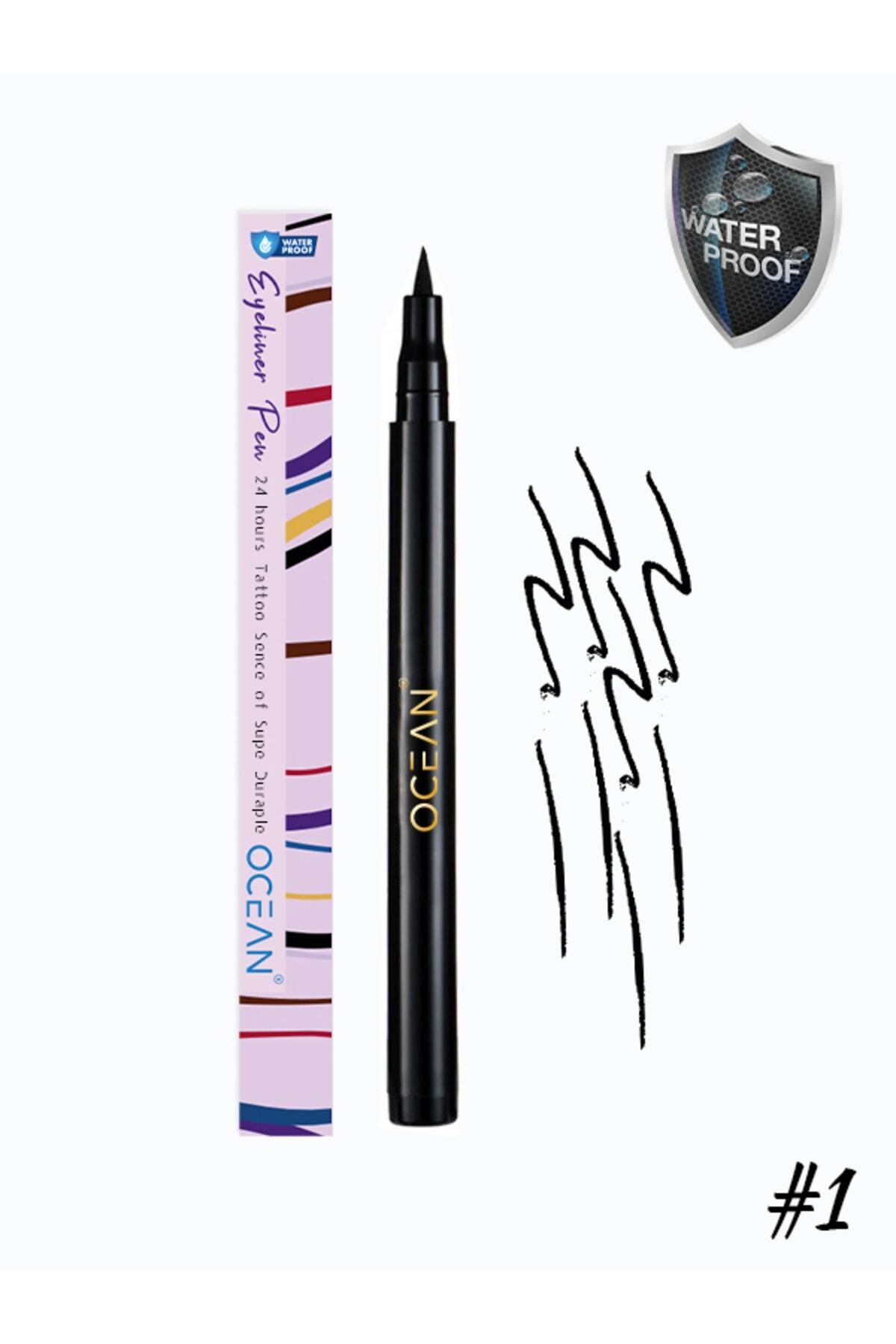 Ocean Siyah Eyeliner Likit Kalem Eyeliner Suya Dayanıklı Yoğun Pigmentli