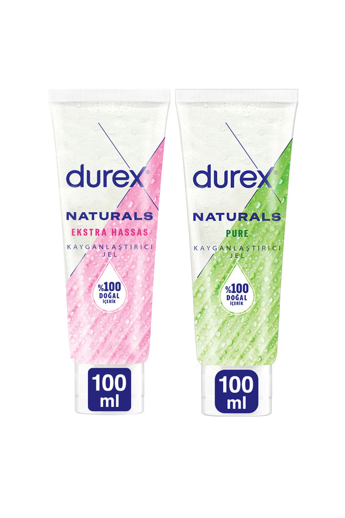 Durex Naturals Ekstra Hassas Kayganlaştırıcı Jel 100ml + Naturals Pure Kayganlaştırıcı Jel 100ml
