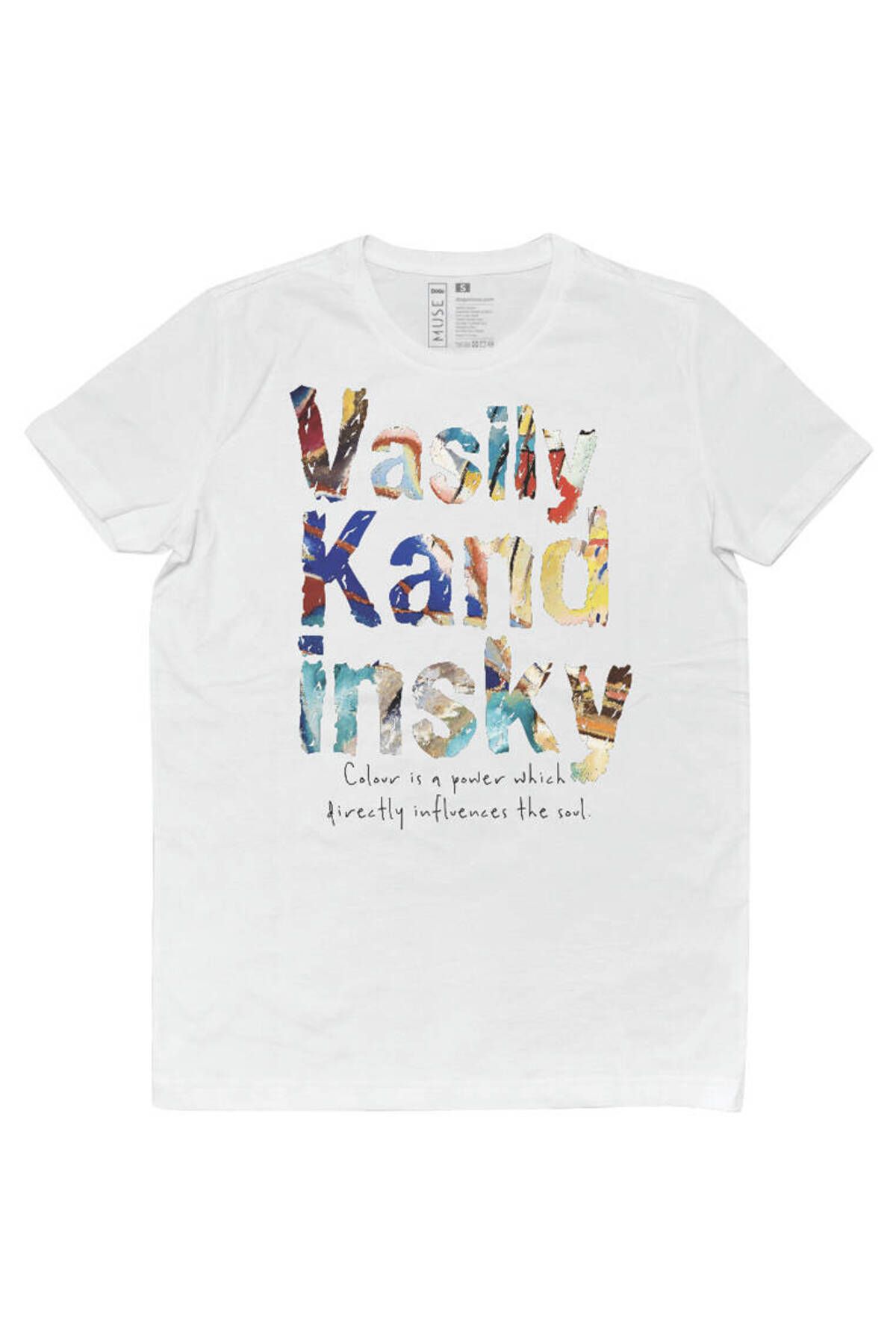 Dogo Unisex Vegan Beyaz T-shirt - Vasily Kandinsky Colour Of The Soul Muse Tasarım