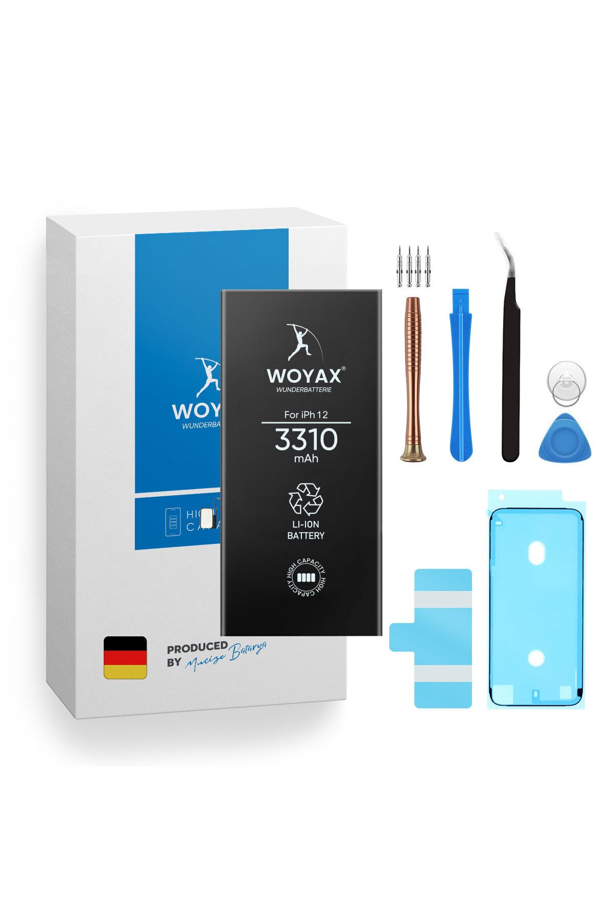 Woyax iPhone 12 Uyumlu Premium Batarya 3310mAh