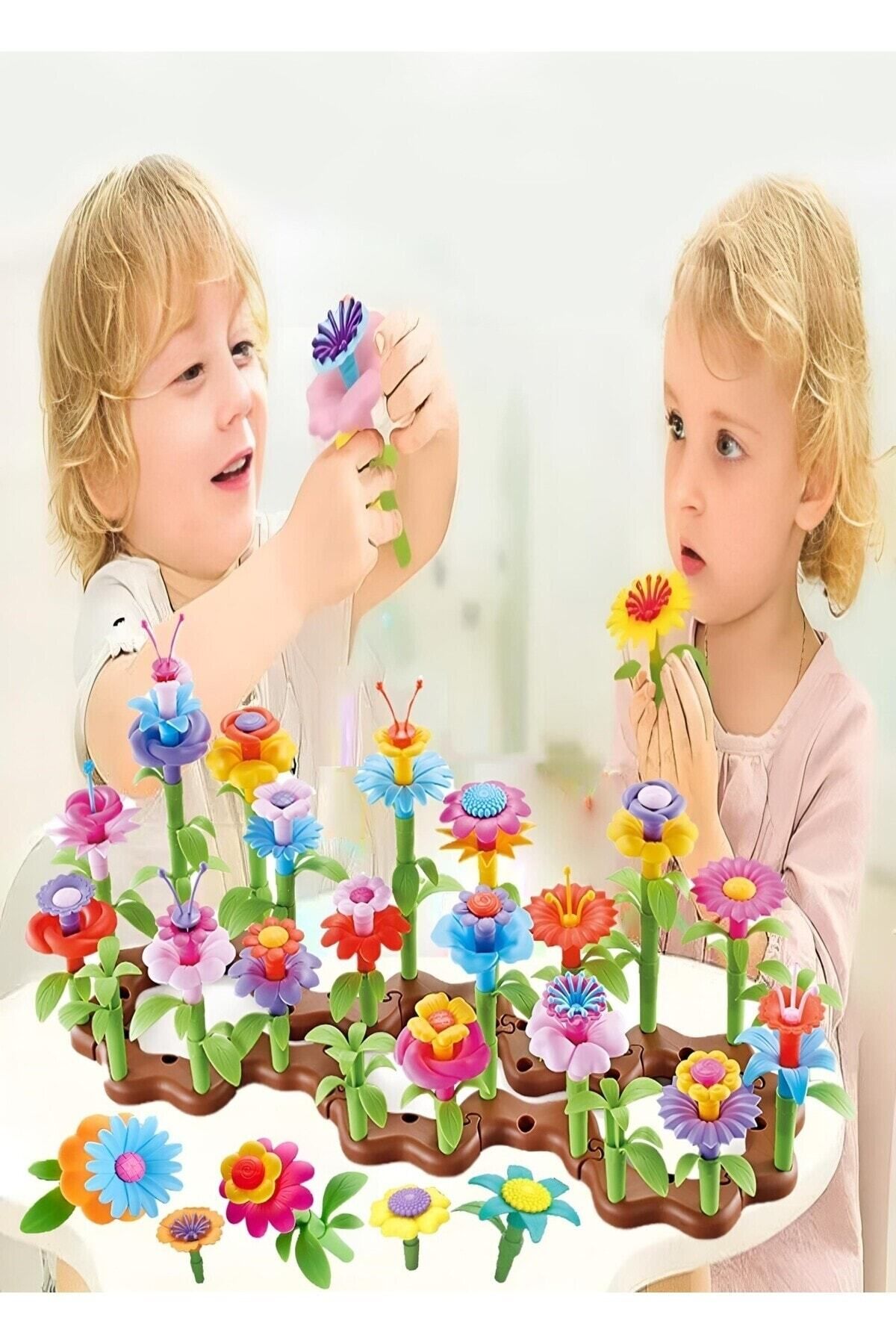 Hyd  53 Parça Bahçe Çiçek Yapım Seti Yapboz Bul Tak Puzzle Plaj Deniz Oyuncağı Eğitici Oyuncak