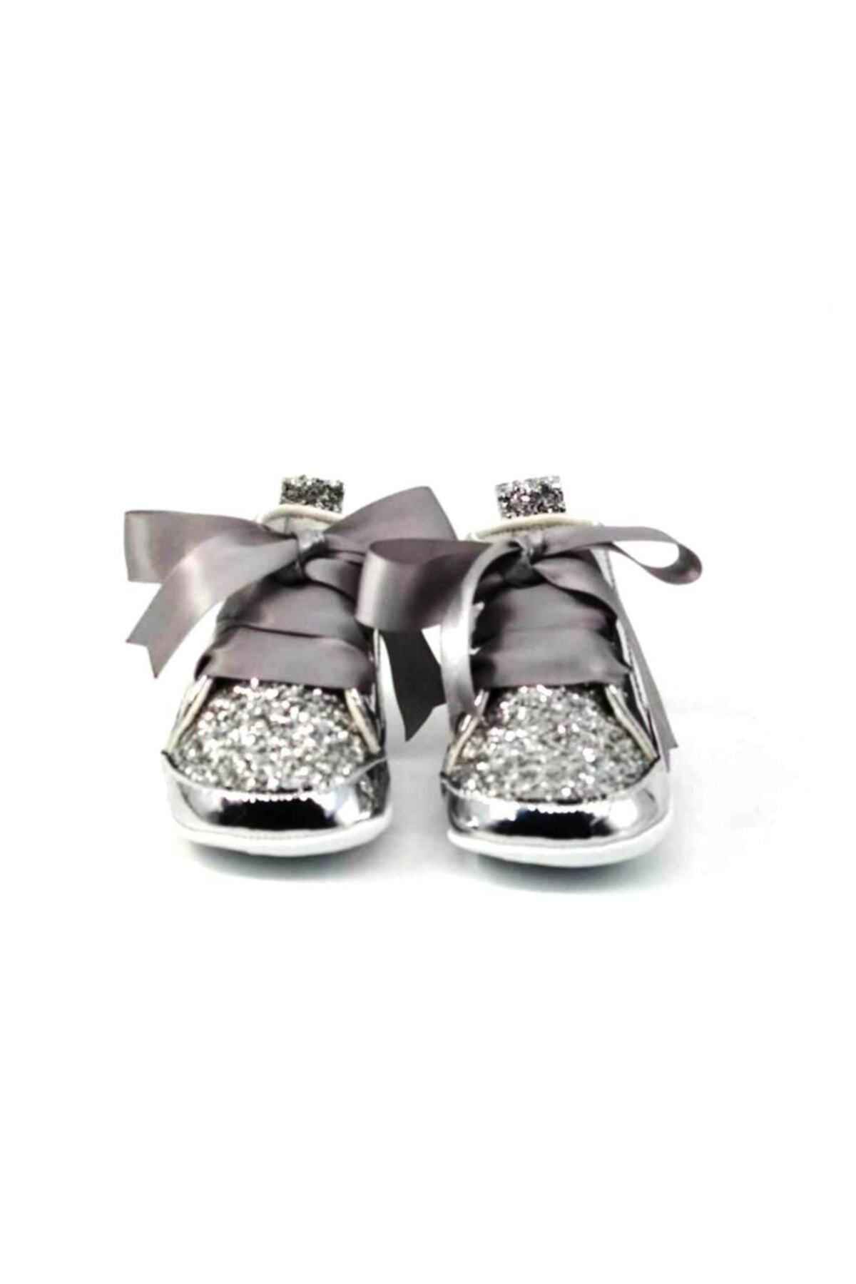 Babytor Gümüş Simli Bebek Ayakkabısı